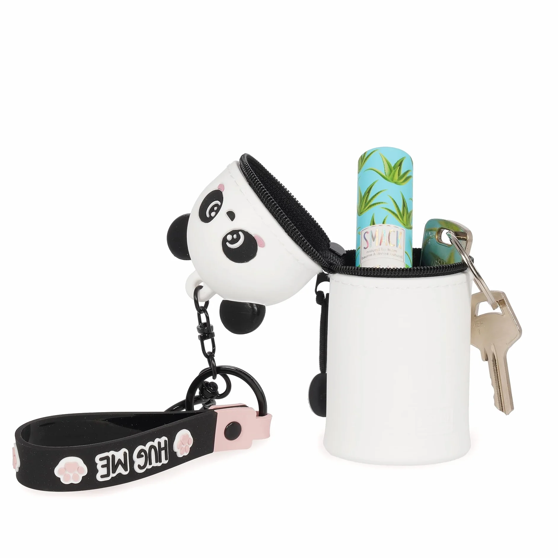 Legami Porte-Monnaie Kawaii avec Mini Porte-clés, Anneau spiralé, Mousqueton, dragonne, Silicone, 5 x 12 x 5 cm