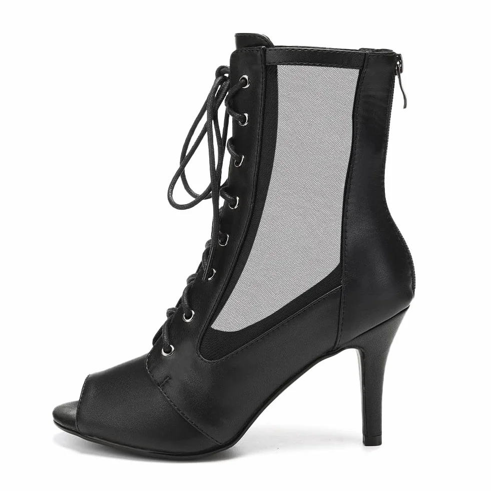 HIPPOSEUS Bottines de Danse Femme Talon Haut 8cm Chaussures de Danse Sexy Modèle 5136
