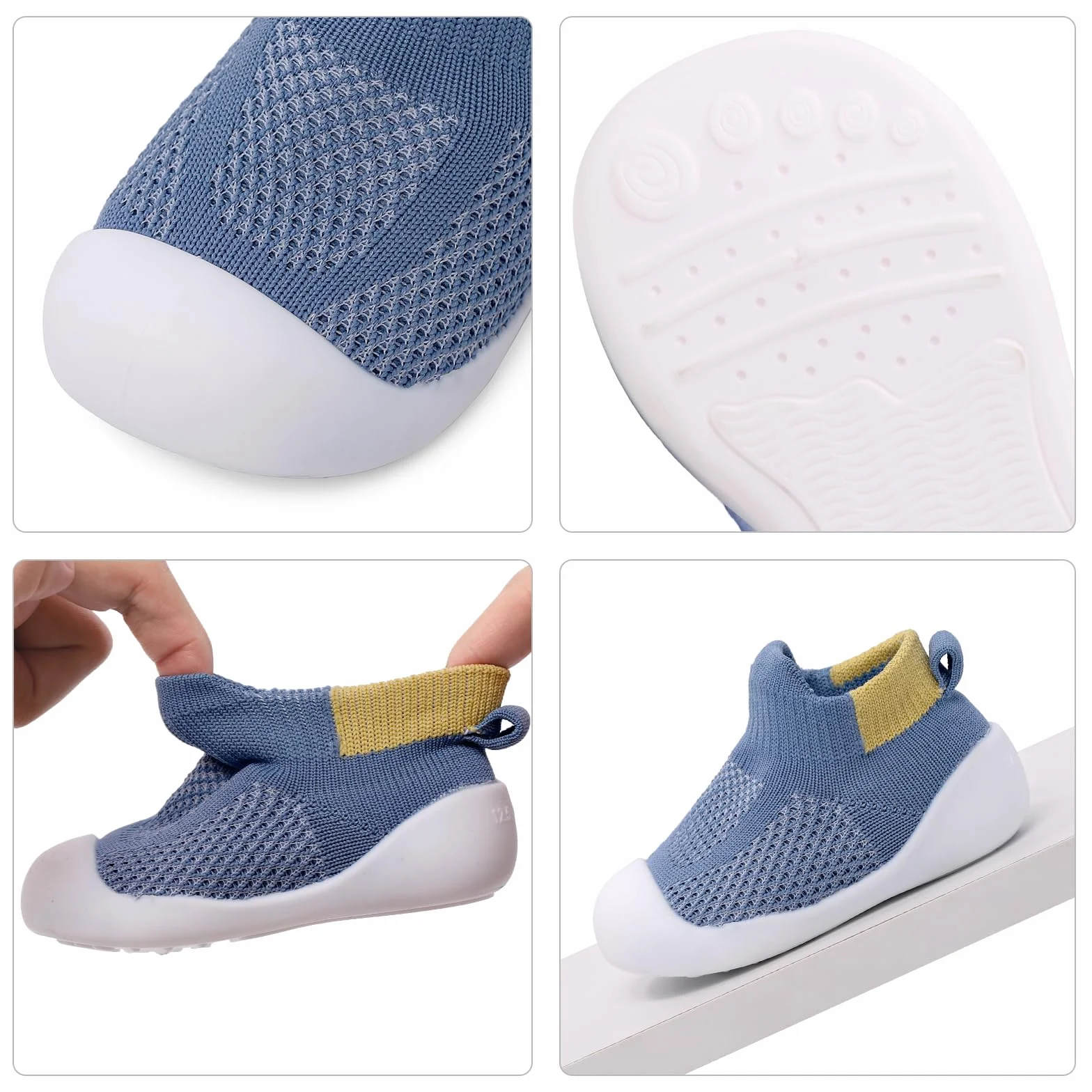 LACOFIA Chaussons Bébé Garçons Filles Respirants Antidérapante Semelle Souple Caoutchouc 6~30 Mois