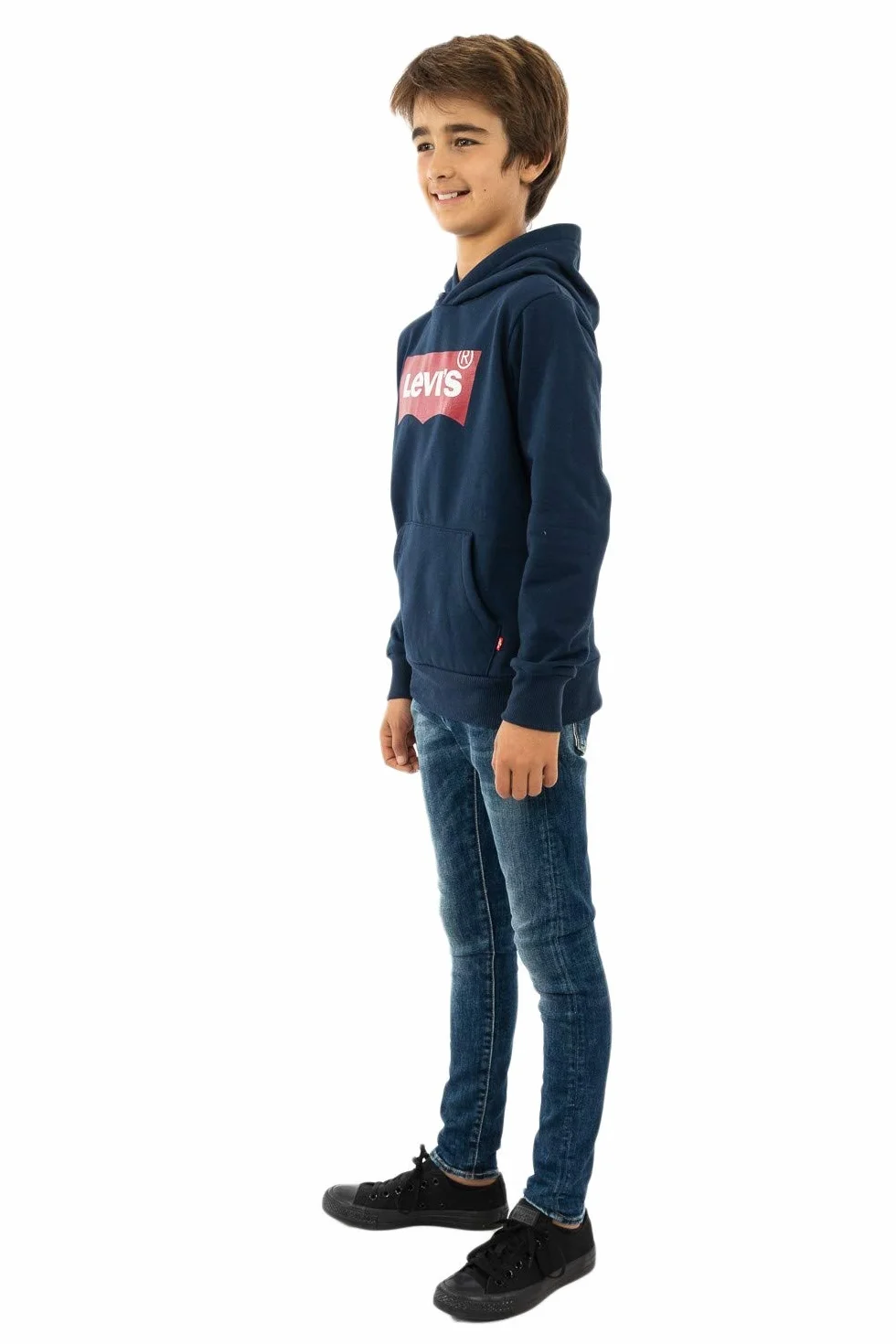 Levi's Pullover Sweat à Capuche Garçon Screenprint Batwing