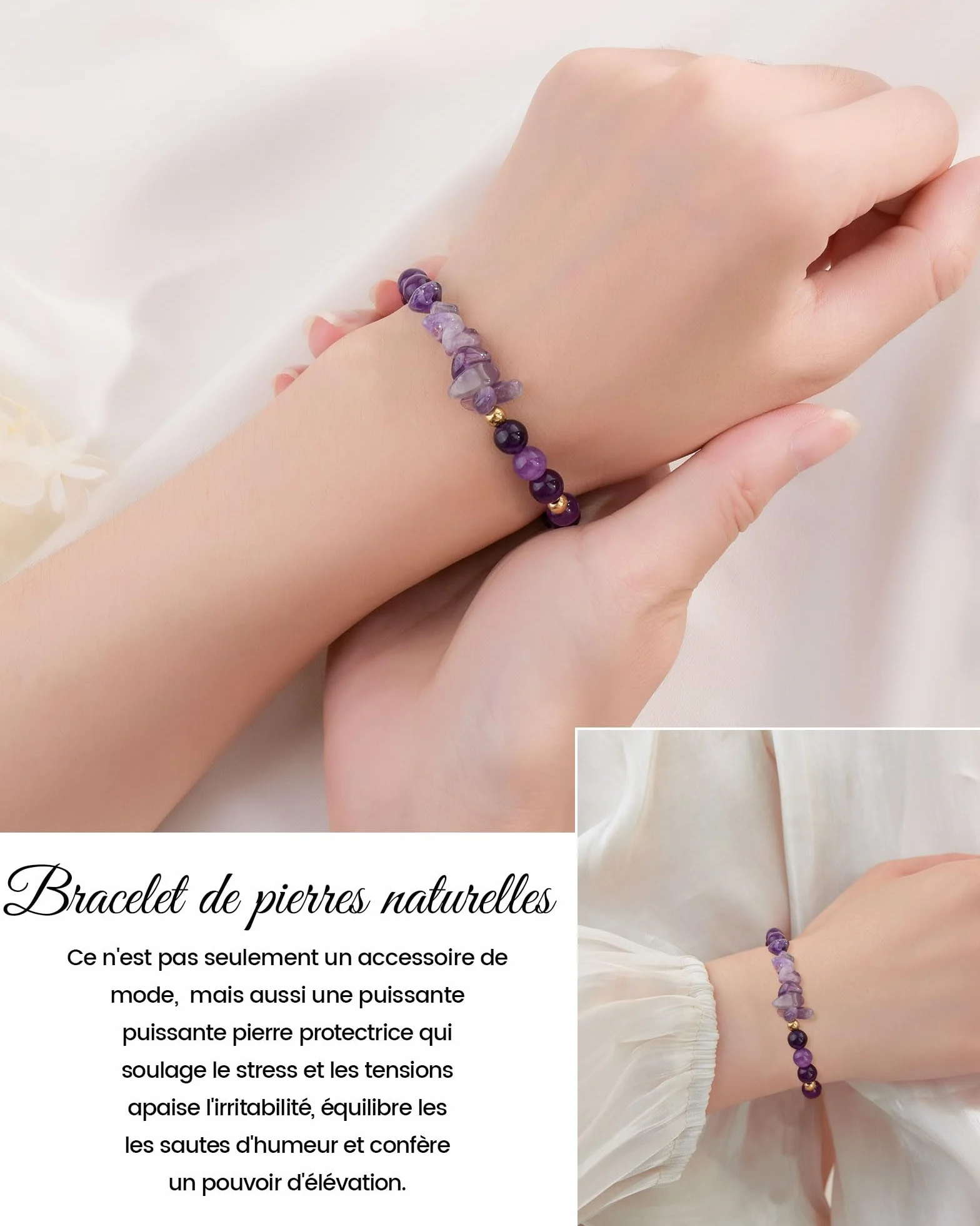 Bracelet Femme Pierre Naturelle Cadeau Fille 8-12 Ans