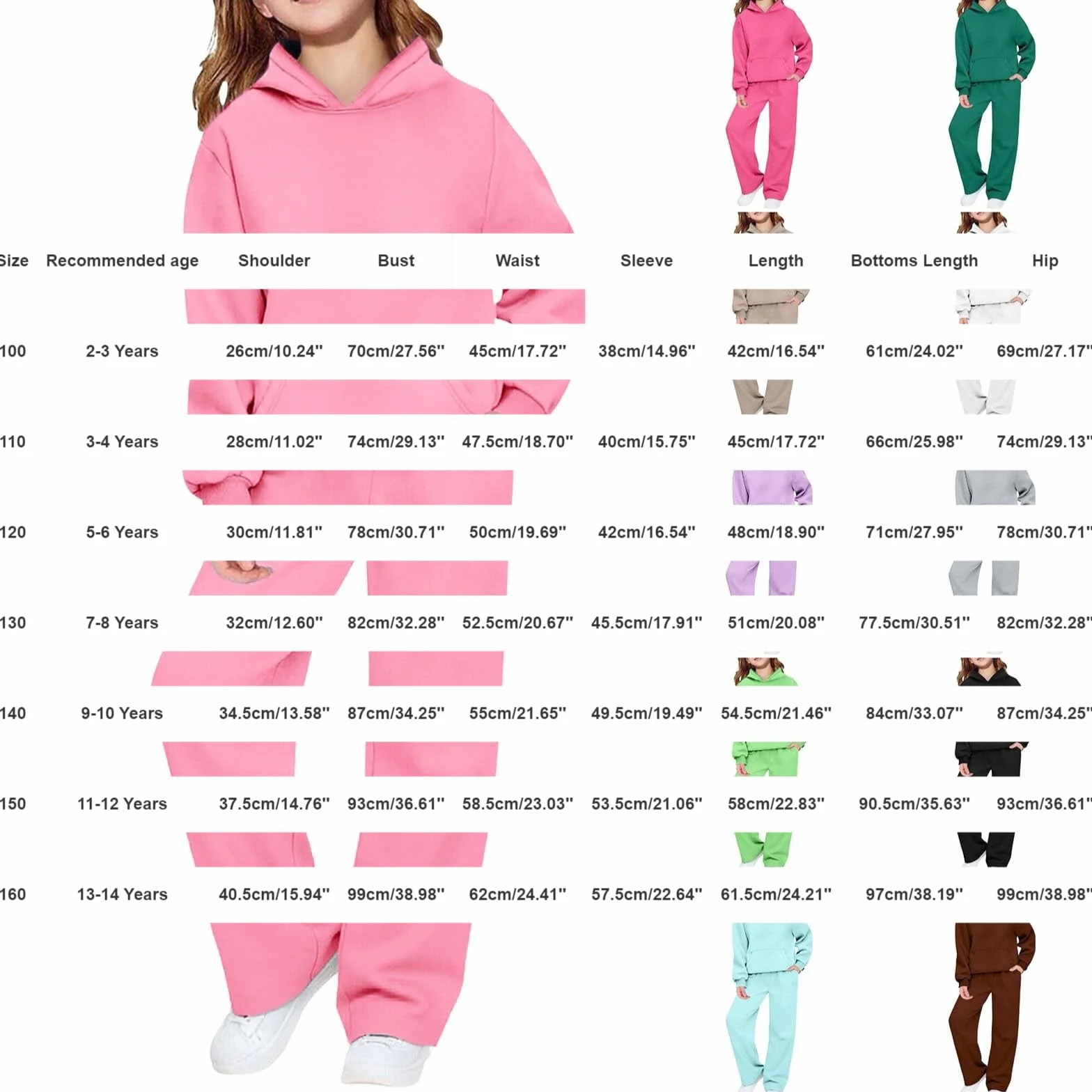 Ensemble de survêtement 2 pièces pour fille - Sweat à capuche et pantalon jogging tenue d'école
