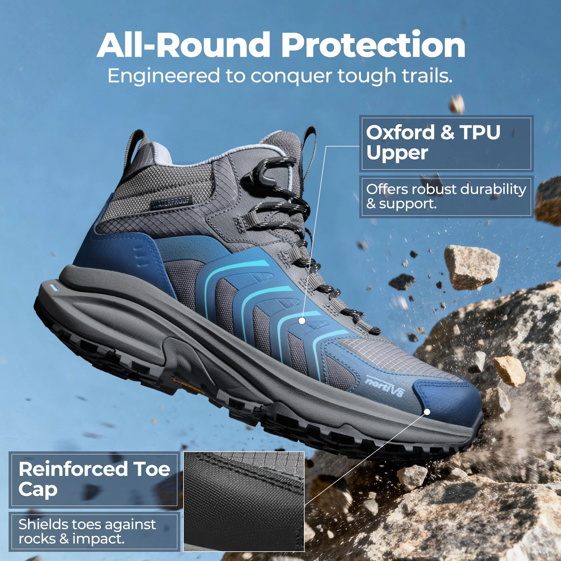 NORTIV 8 Femmes Chaussures de randonnée Imperméables Légères Bottes Montantes Antidérapantes