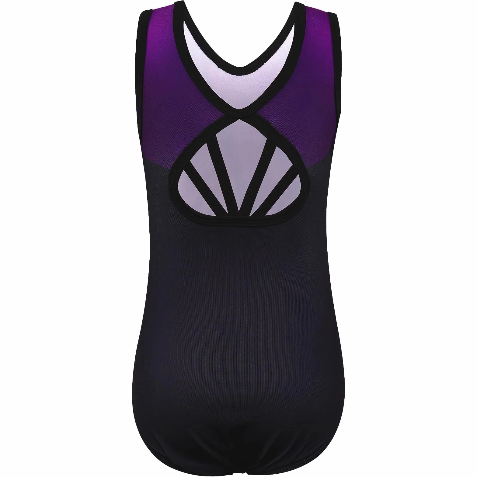 Justaucorps Gymnastique Dégradé avec Short et Bandeau pour Filles
