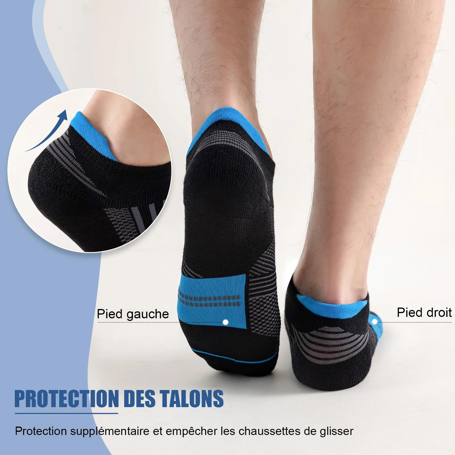 Niofind Chaussettes Homme Sport Lot de 6 Paires Coton Respirant Anti-transpiration Running Travail Randonnées