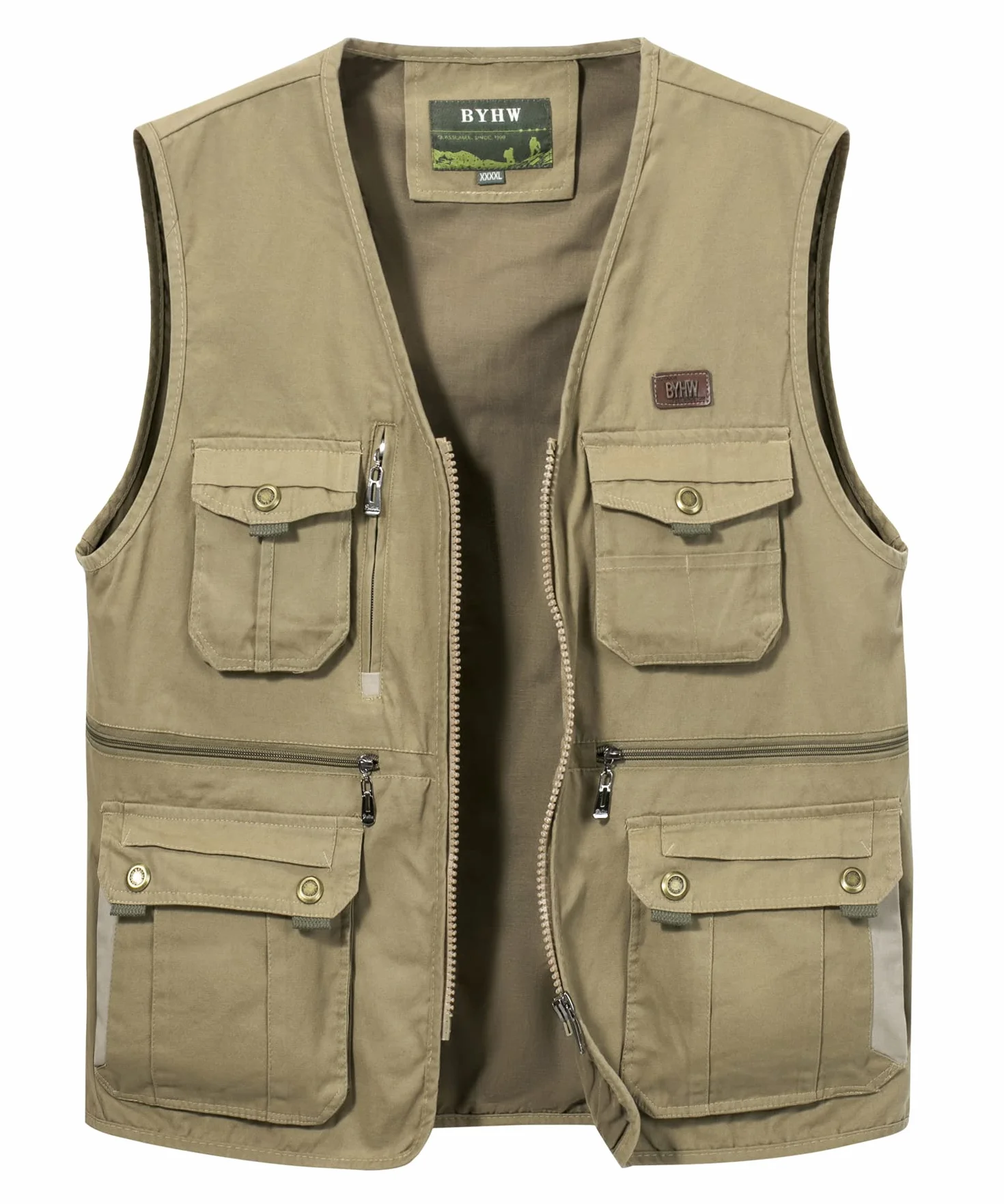 Gilet de Chasse Homme Sans Manche Multi-poches Veste de Pêche Photographe Randonnée