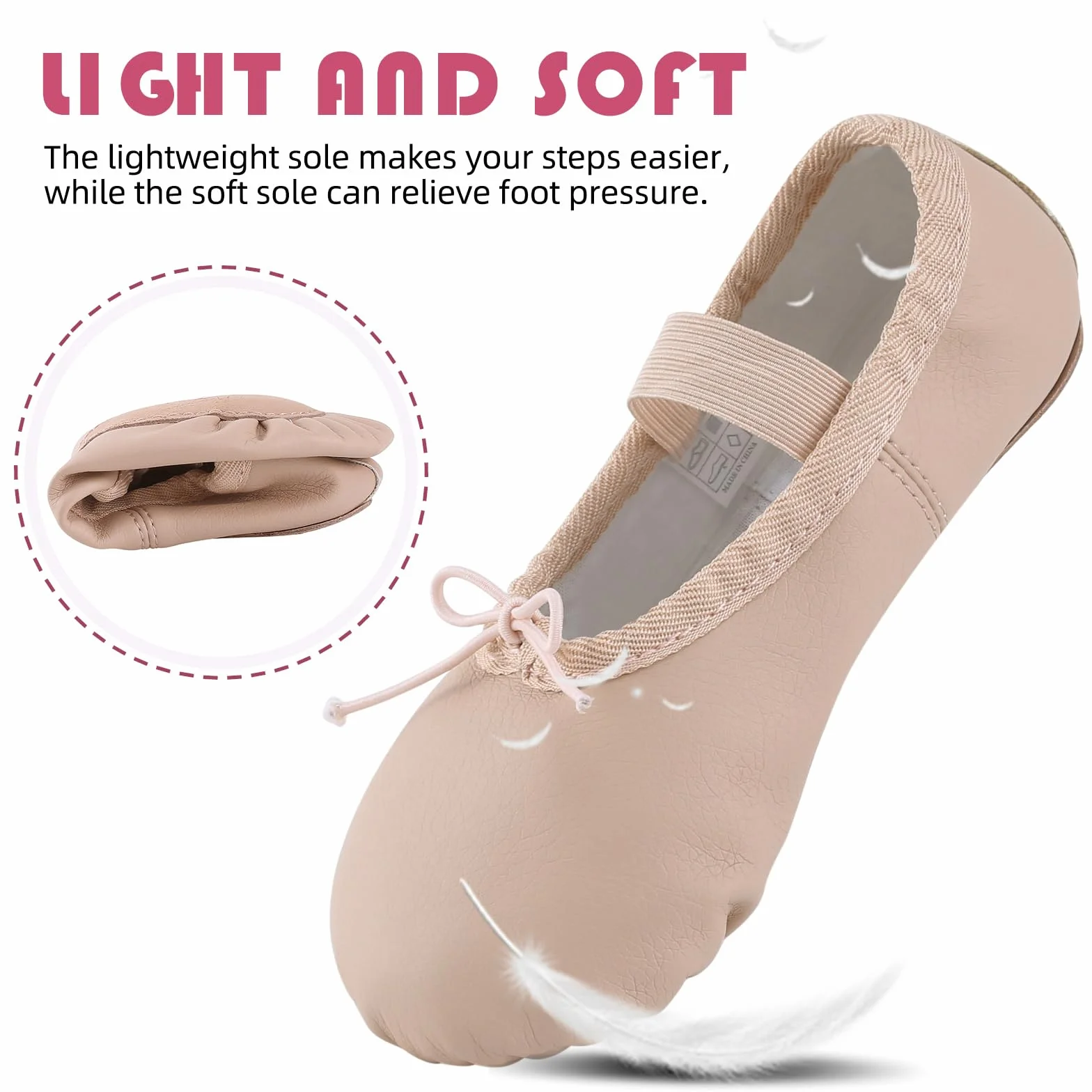 Chaussons de Danse Fille Cuir Chaussures de Ballet Classique Ballerine 22-44 EU