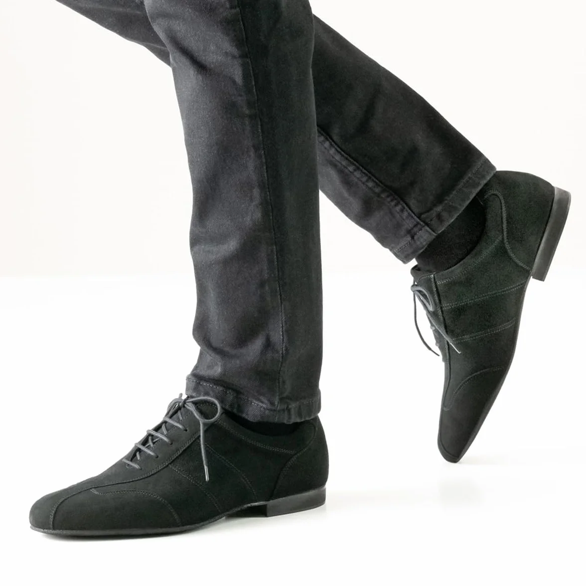 Werner Kern Hommes Chaussures de Danse 28045 Suéde Noir 1,5 cm Micro-Heel