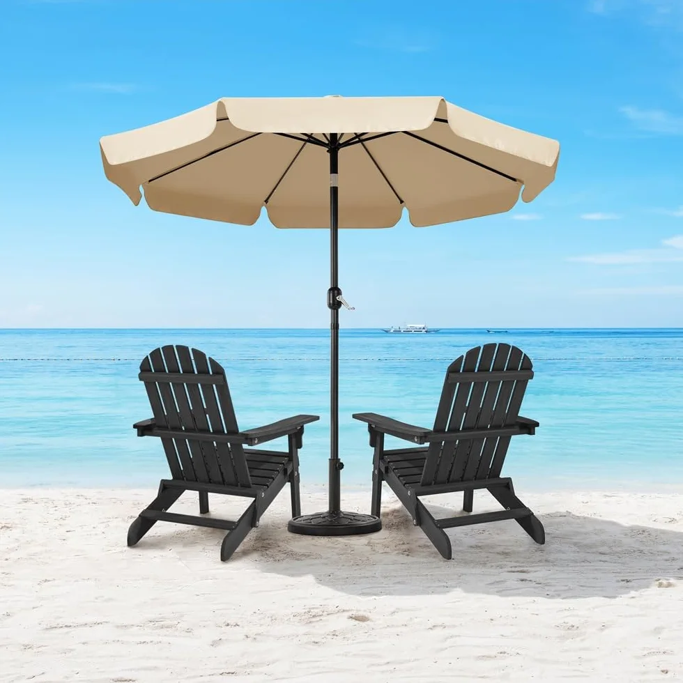 Yaheetech Parasol de Jardin Extérieur 268 cm Inclinable 8 Baleines avec Manivelle Protection Solaire Kaki