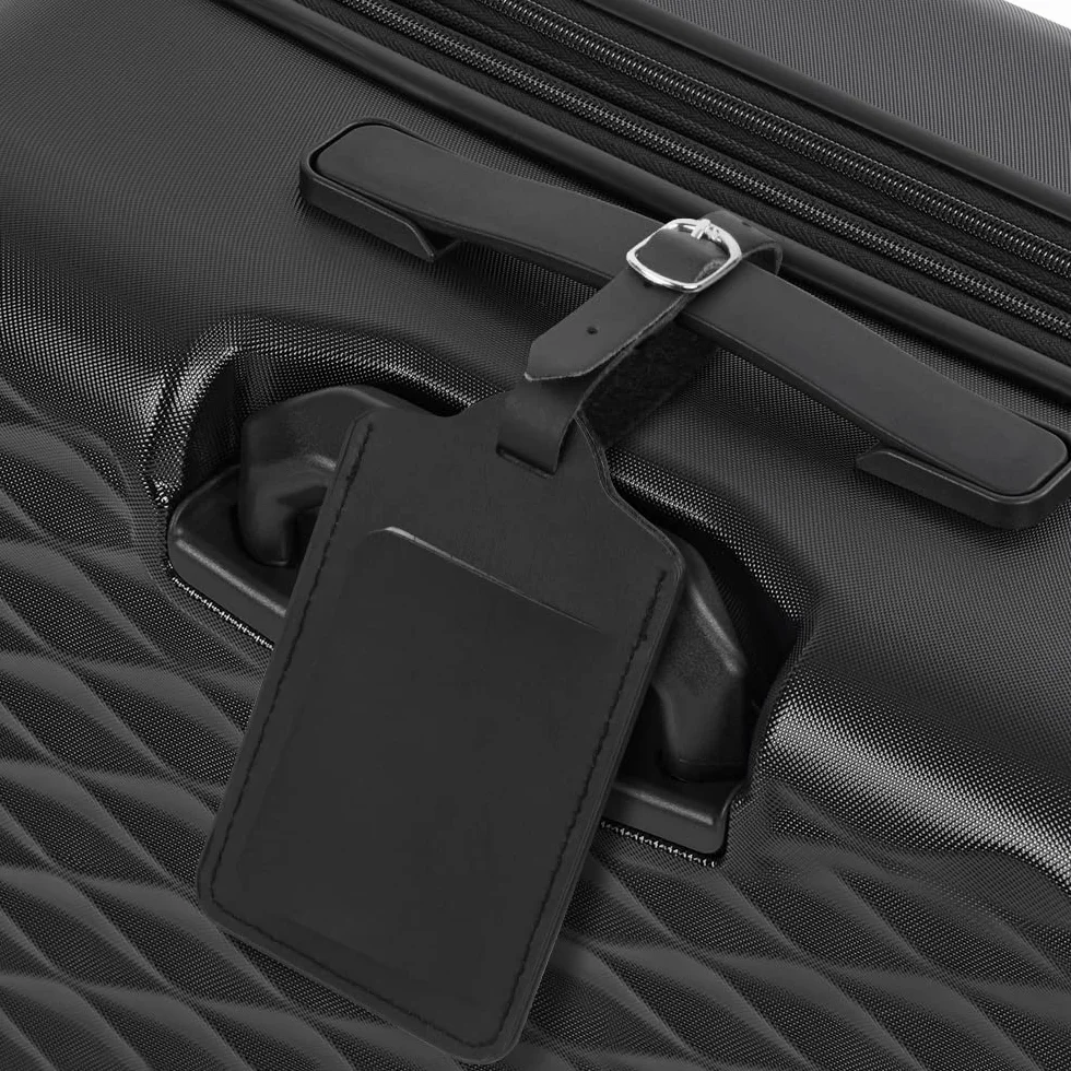 Flintronic 4PCS Étiquettes d'identification pour Bagages, Prévenir Perte Sacs Valises - Noir