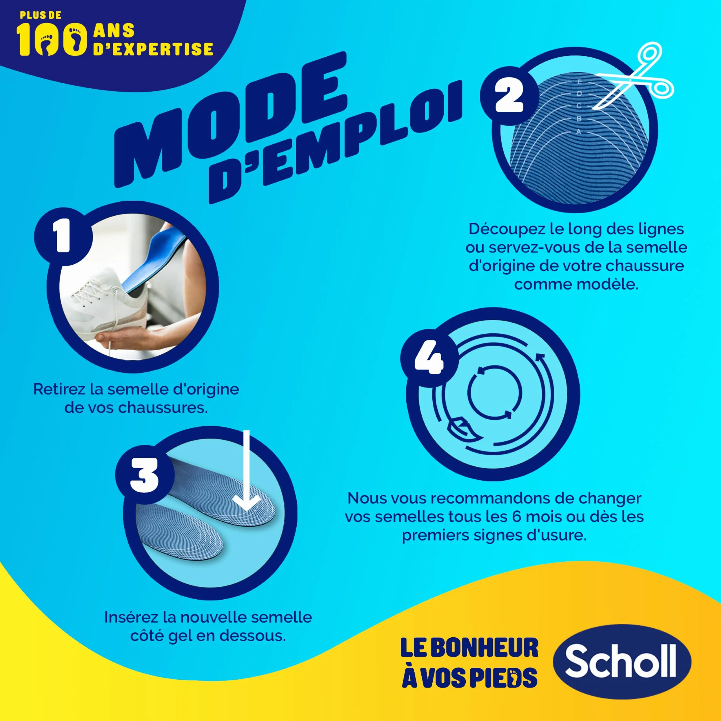 Dr. Scholl's Semelles GelActiv Sport Hommes - GelWave Absorption des Chocs - Taille 40-46,5