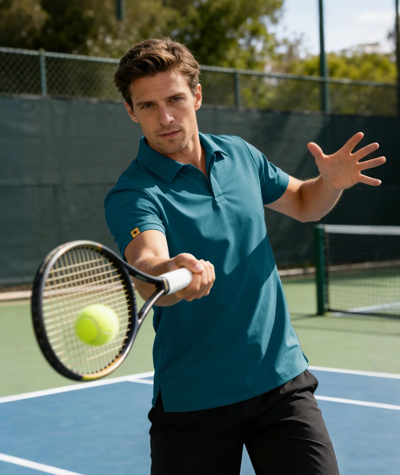 Polo Hommes Manches Courtes Séchage Rapide Golf Tennis T-Shirts Sport Regular Fit