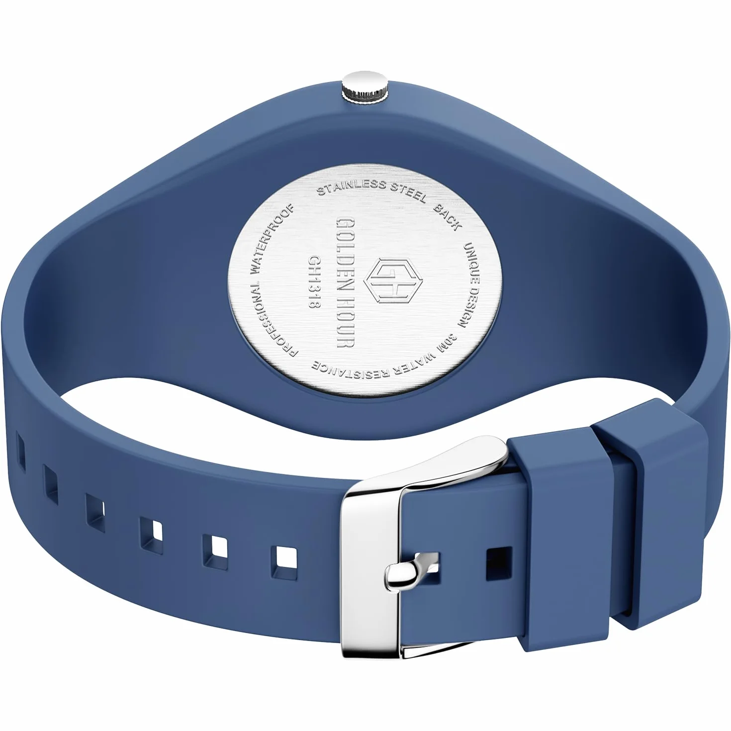 GOLDEN HOUR Montre de Sport Analogique étanche Unisexe Cadran Facile à Lire Bracelet en Silicone