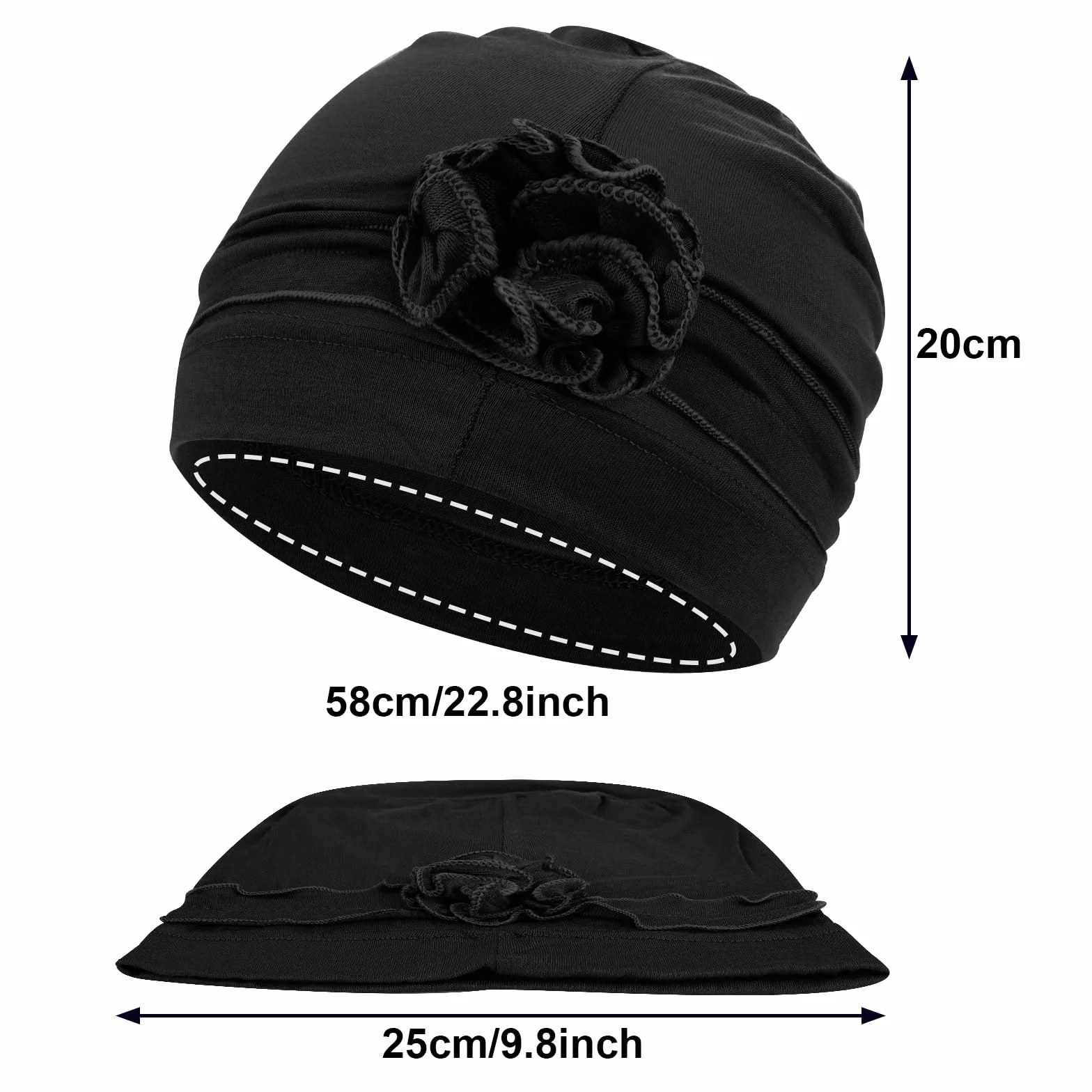Turban Femme Cancer Musulmanes Bonnet Chimiothérapie Stretch Chapeaux Nuit Chimio