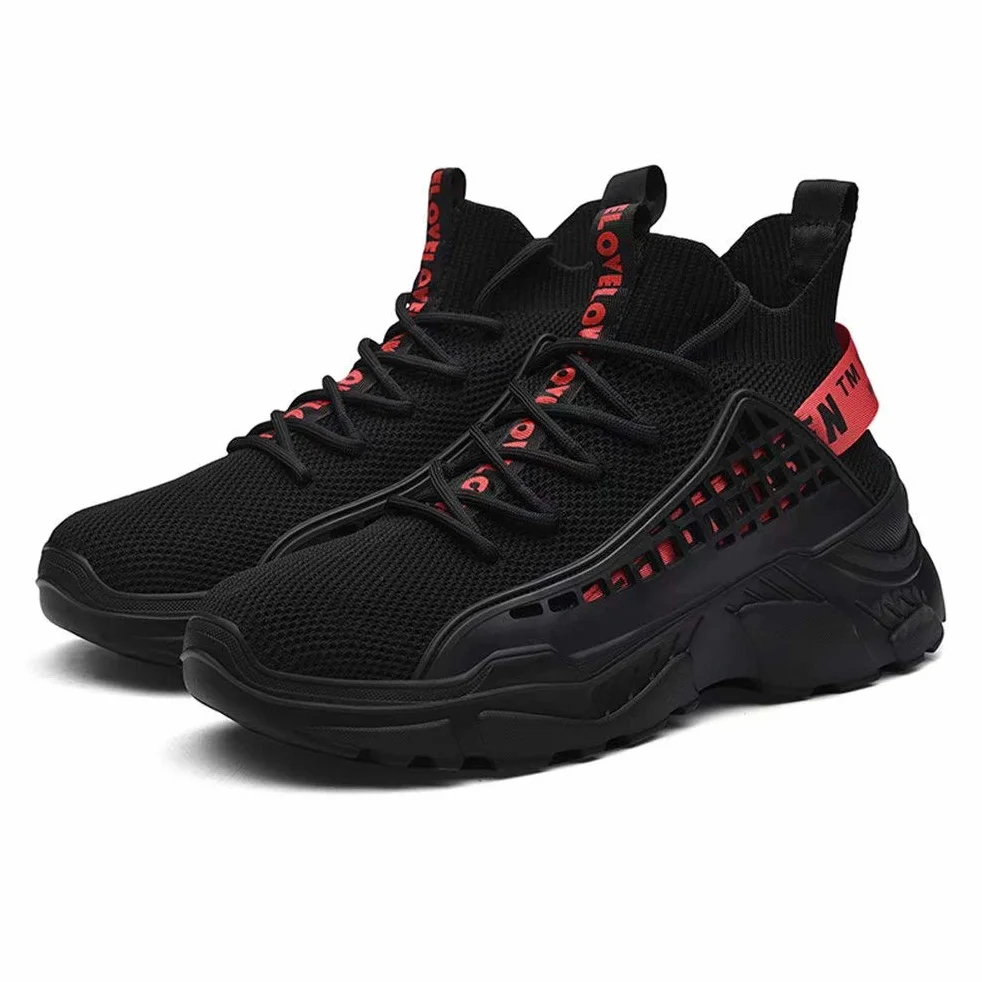 FUSHITON Chaussure Homme Sneakers Montante Mode Chaussures de Course Marche Hautes Décontractées Sport