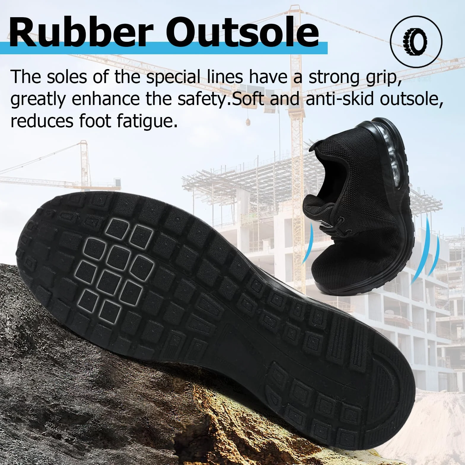 Hanani Chaussures de sécurité Homme Femme Basket Embout Acier Respirant Anti-Perforation