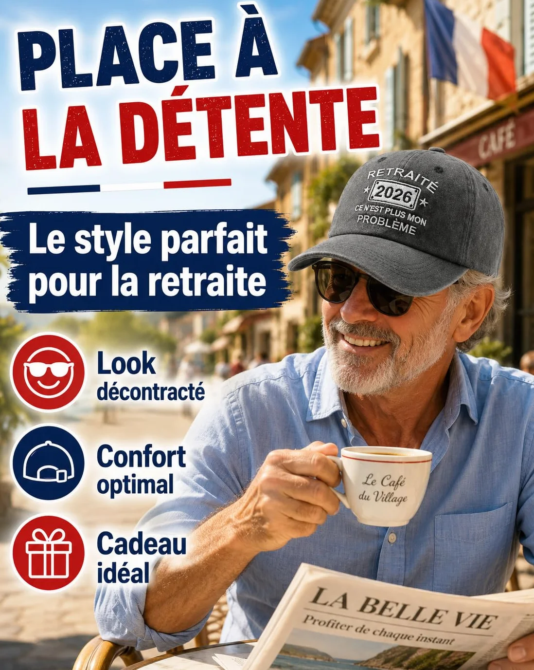 Casquette Retraité 2026 Délavée Vintage Réglable Cadeau Retraite Homme Femme