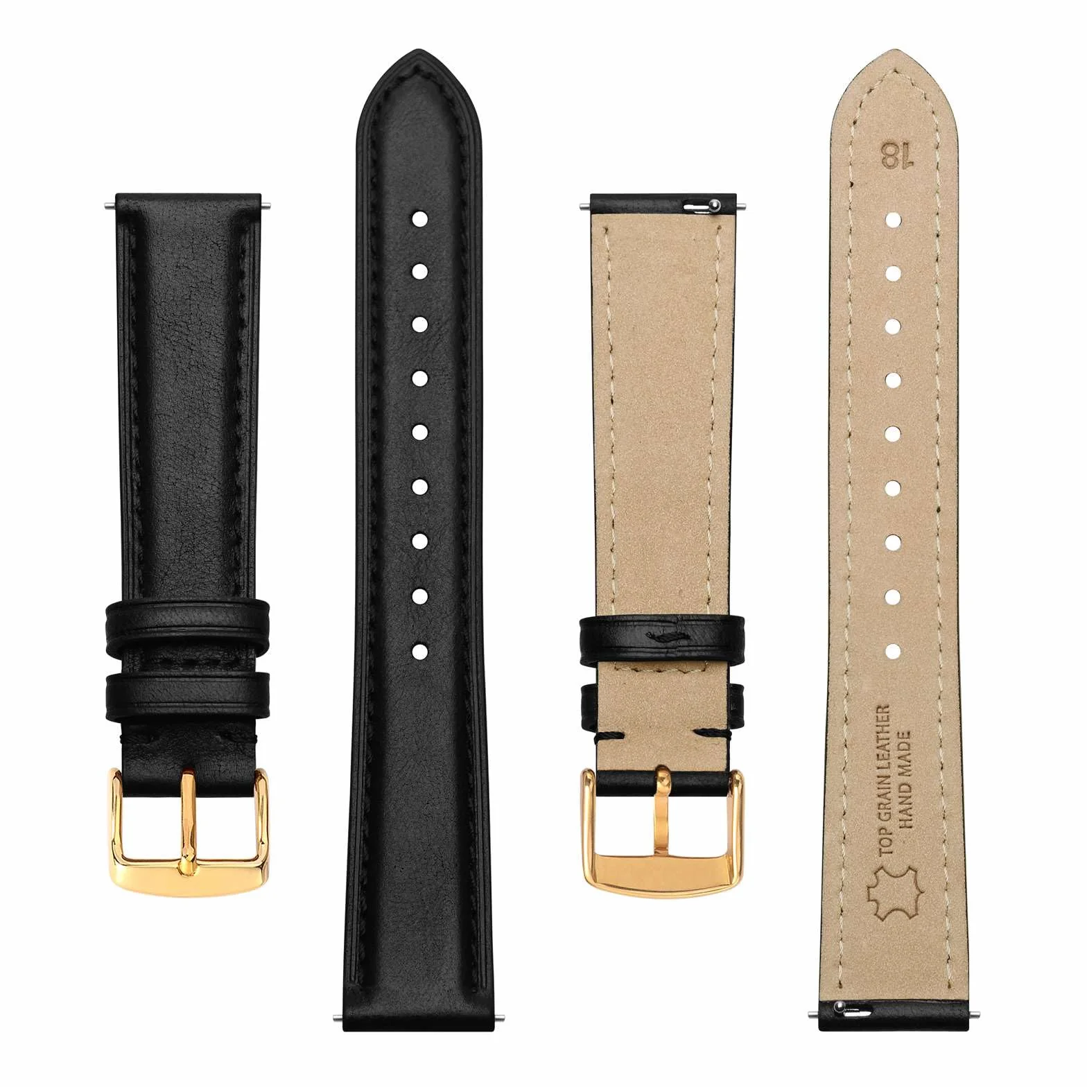 BISONSTRAP Bracelet de Montre en Cuir Dégagement Rapide Compatible 12-20mm