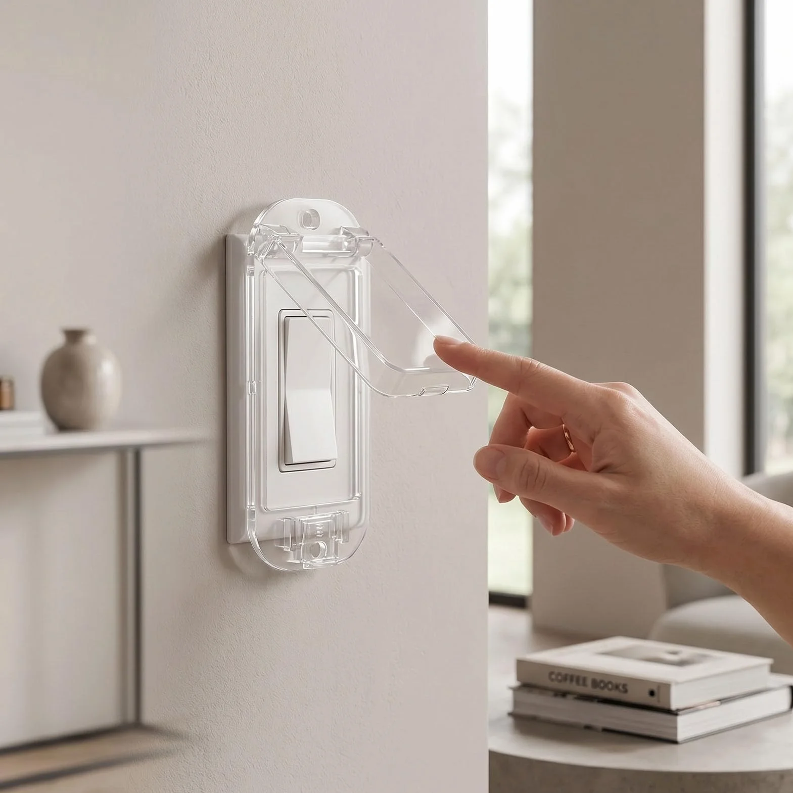 Couvercle d'Interrupteur de Lumière à l'Épreuve des Enfants, 2 Pièces, Protection de Sécurité Transparente, ABS 4,25x1,46x0,63 Pouces
