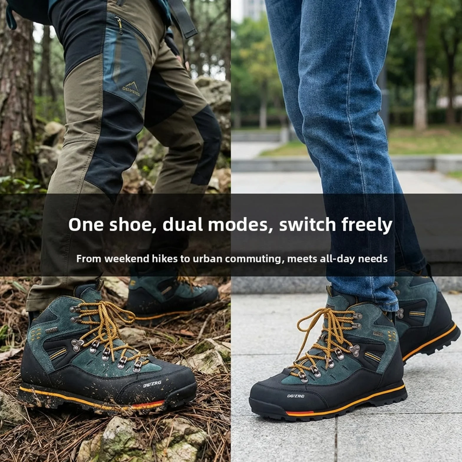 SANANG Bottes de randonnée en cuir pour hommes sport alpinisme