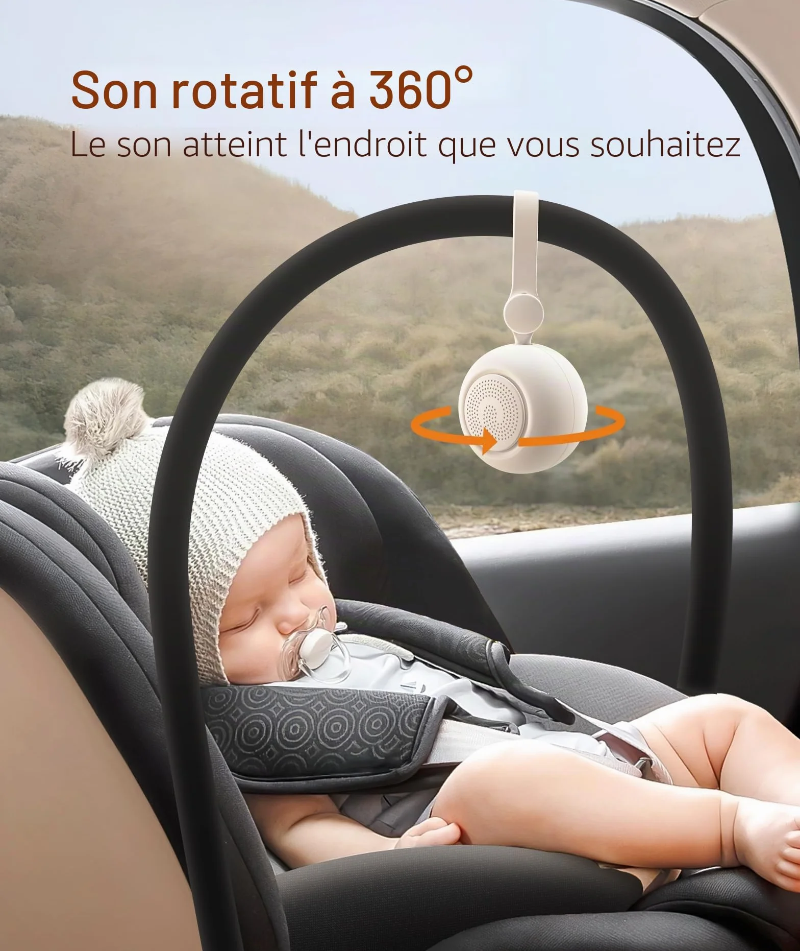 Dreamegg Sleep Lite 1 Machine à Bruit Blanc Bebe Portable 19 Sons Relaxant Veilleuse USB-C Rechargeable 30 Volume 4 Minuterie Sonothérapie