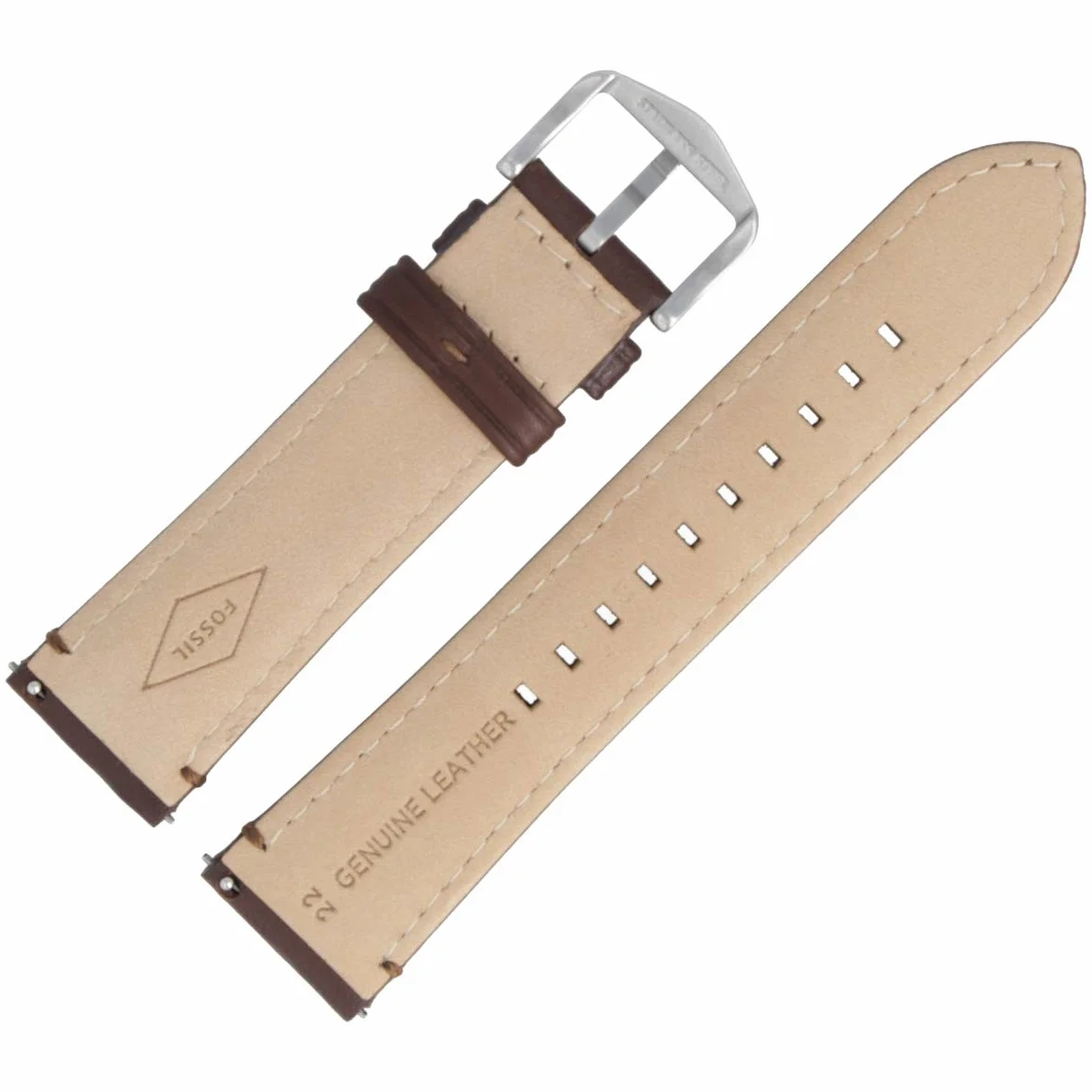 Fossil 22mm Cuir Marron Bracelet de Montre FS-4735