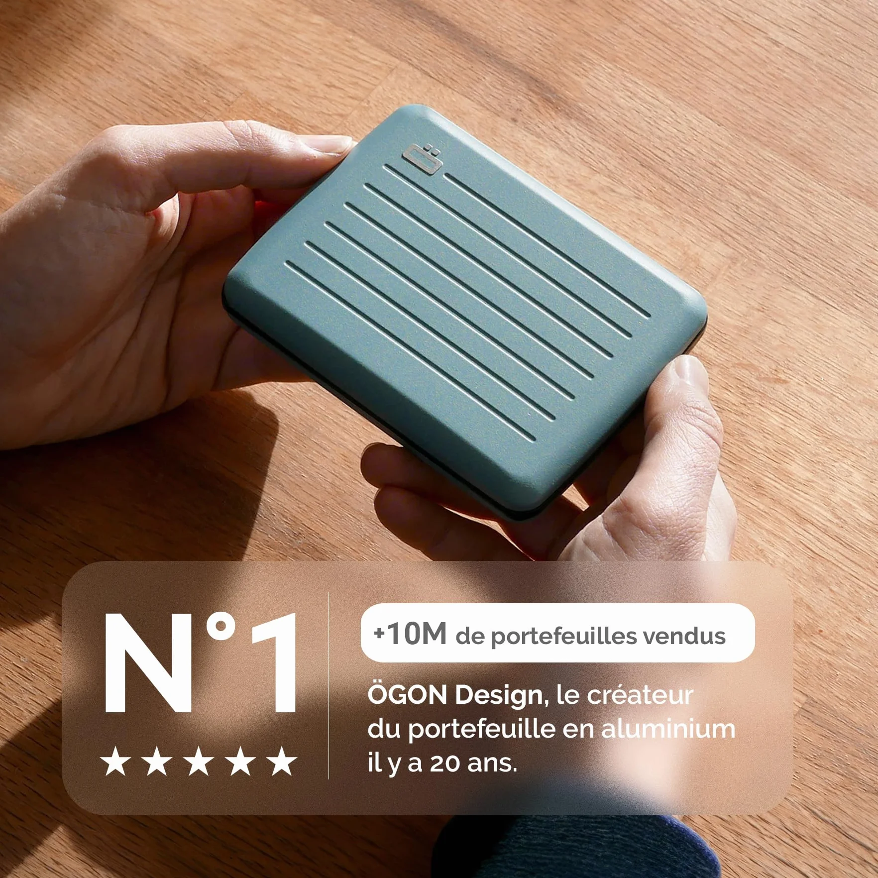 ÖGON Portefeuille en Aluminium Grande capacité Protection RFID Smart Case Oslo Large