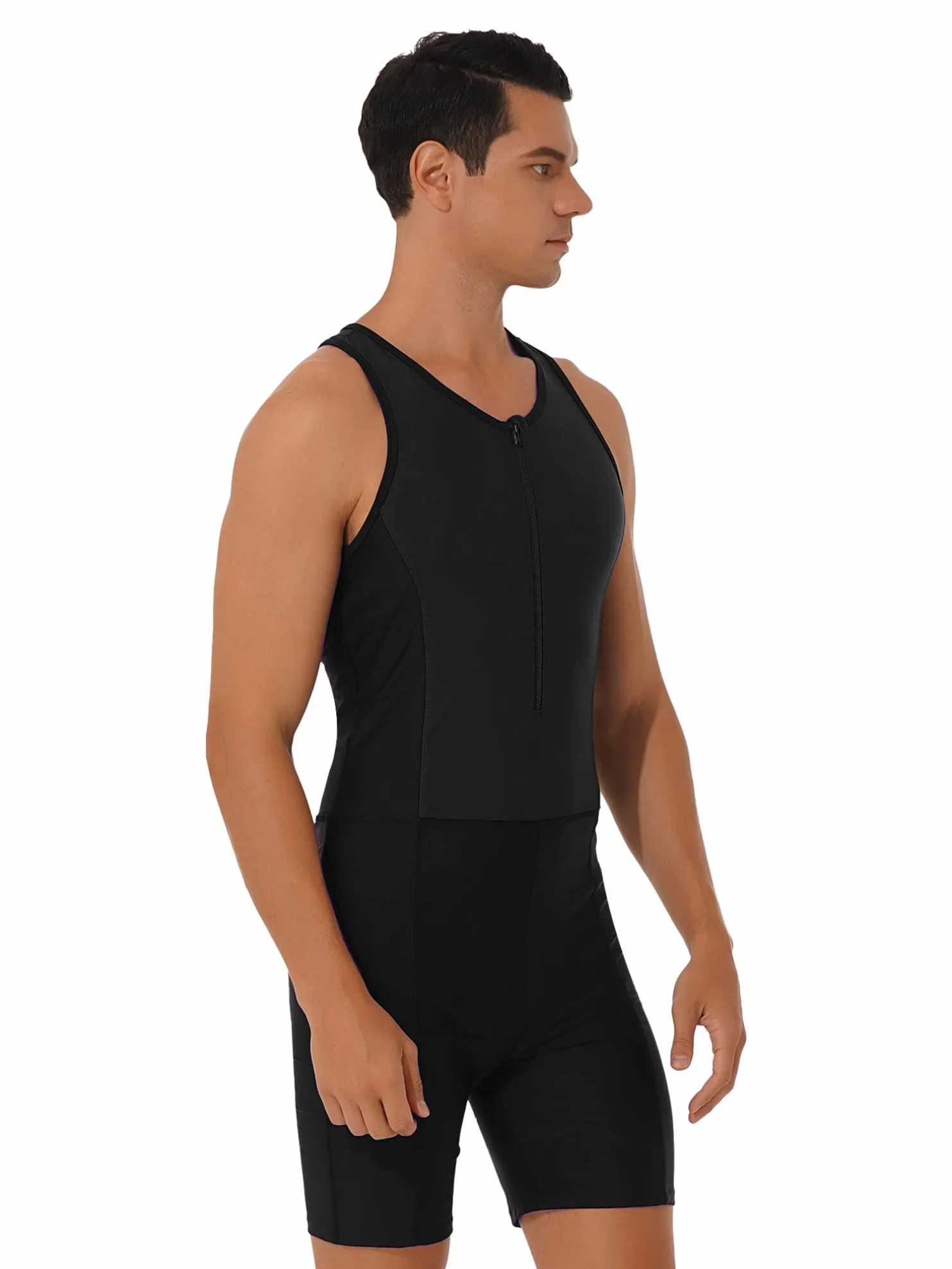 ranrann Maillot de Bain Homme 1 Pièce Combinaison Natation Surf Plage Piscine Swimwear M-3XL