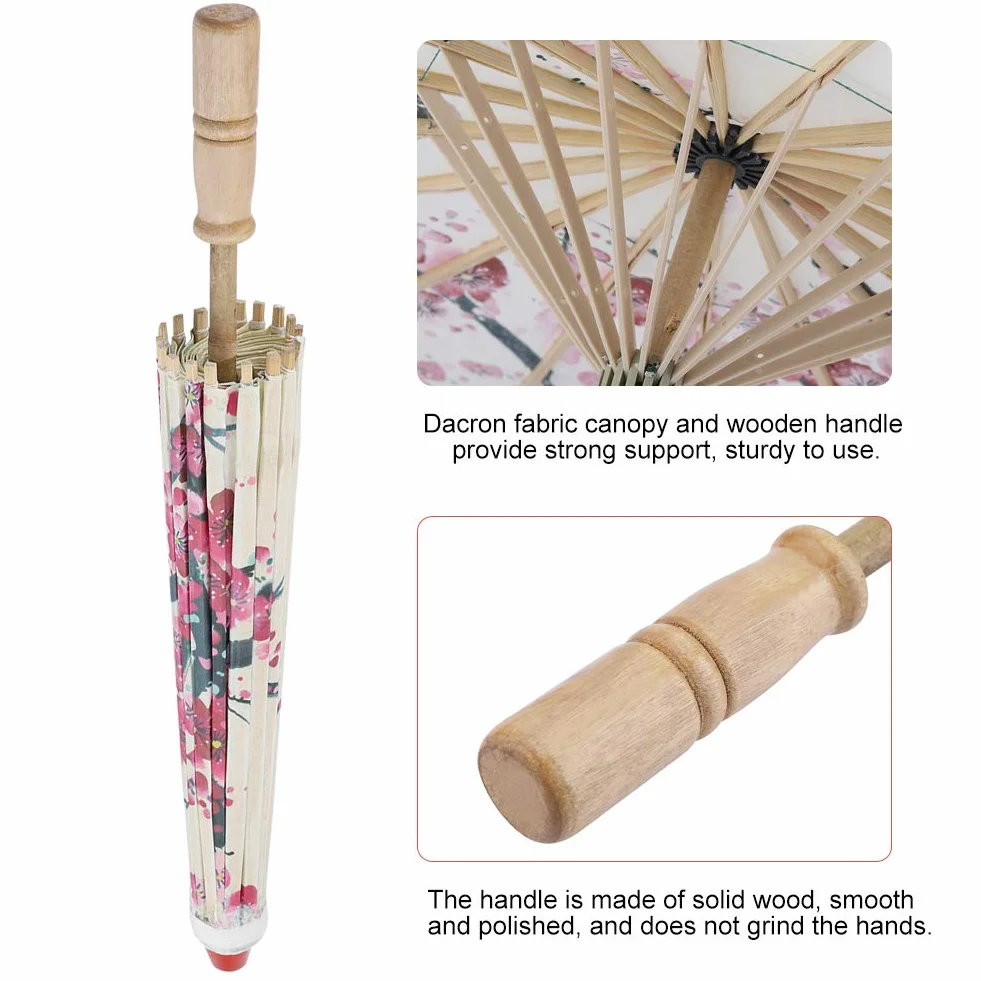Parapluie Chinois Pliable Papier Huilé Imperméable Fleur de Prunier Art Classique