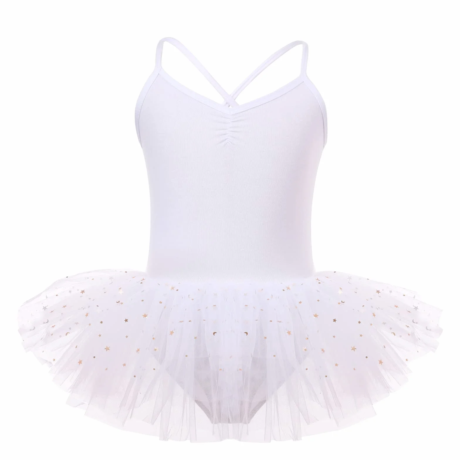 Robe de Danse Classique Filles Tutu de Ballet Justaucorps en Coton sans Manches
