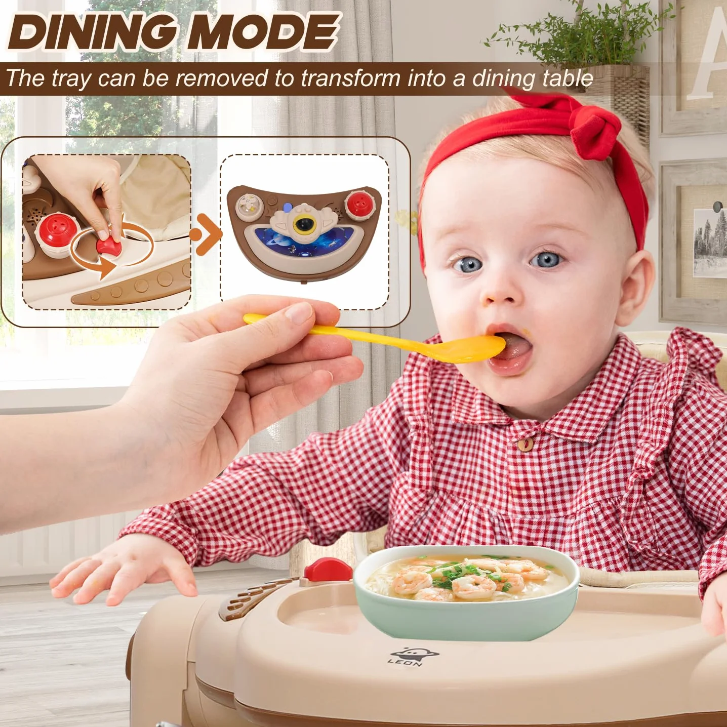 Trotteur Bébé Babywalker 4 Hauteurs Réglables Anti-renversement Roues Silencieuses 360° Plateau Repas Activités Musical Amovible 9 Mois+