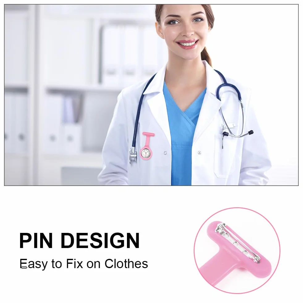 Vicloon Montre à Gousset Infirmière Silicone Broche