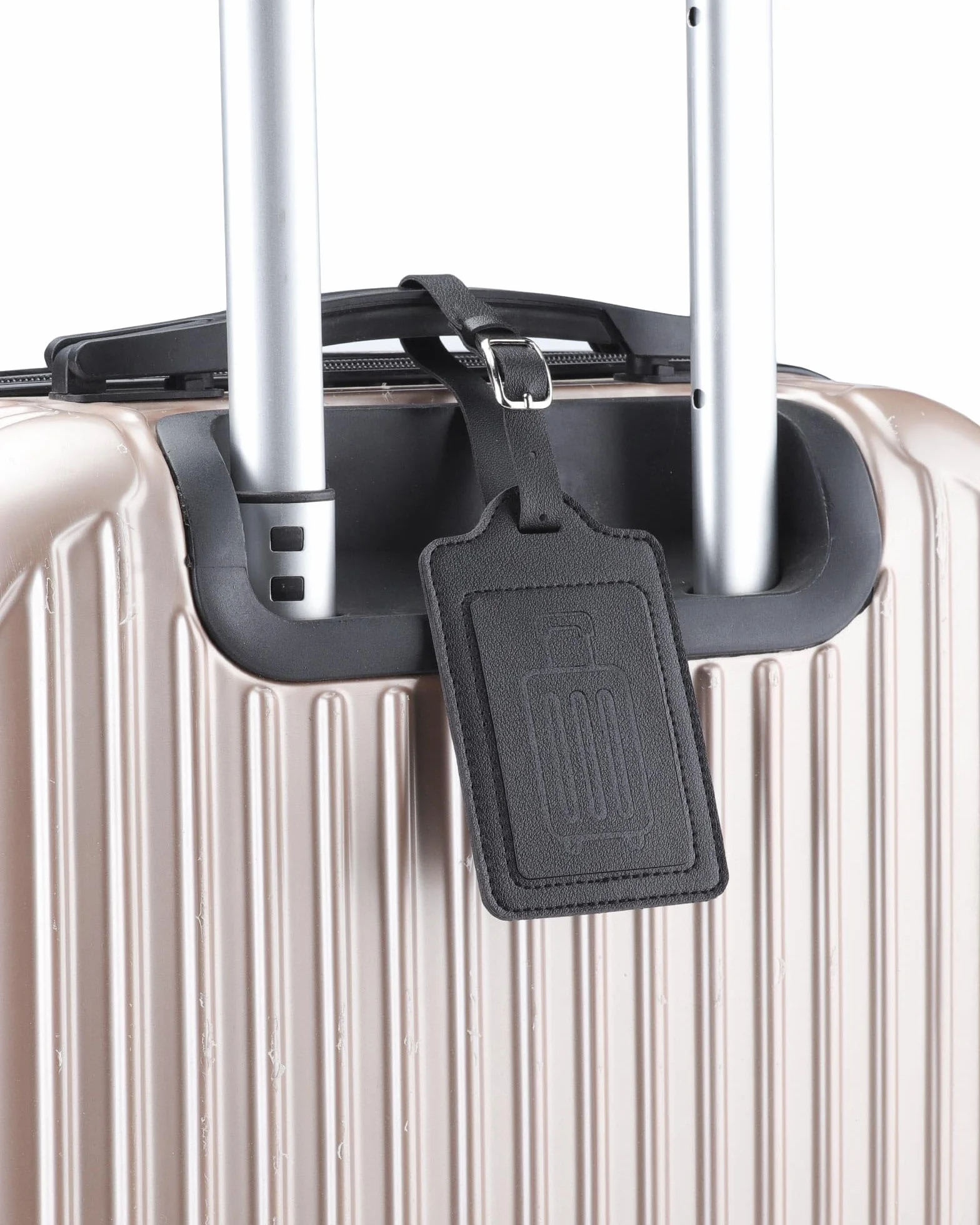 Teskyer 2 Pièces Etiquette Valise Cuir PU Noir Protection Vie Privée Voyage Avion