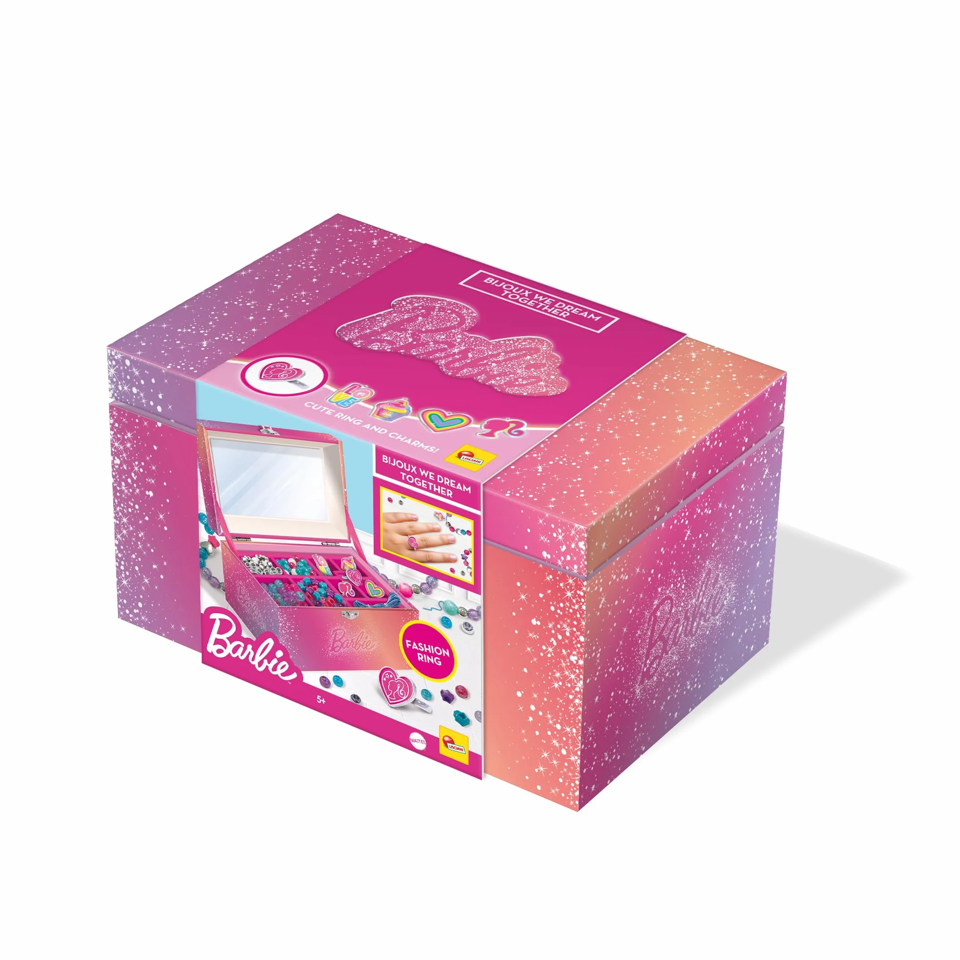 Lisciani Barbie Coffret Bijoux We Dream Together Boîte à Bijoux à Créer pour Enfants Dès 5 Ans Kit Perles et Breloques