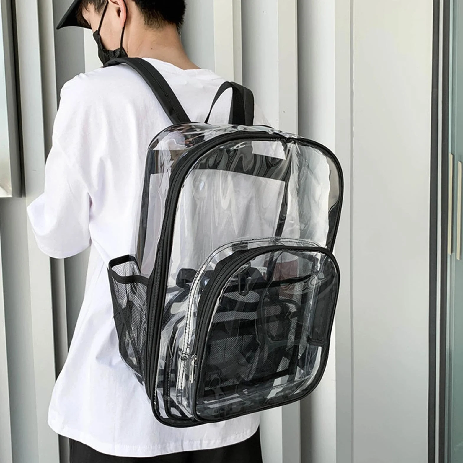 Sac à Dos Transparent Imperméable PVC pour Sécurité, Voyages, Concerts et Sport