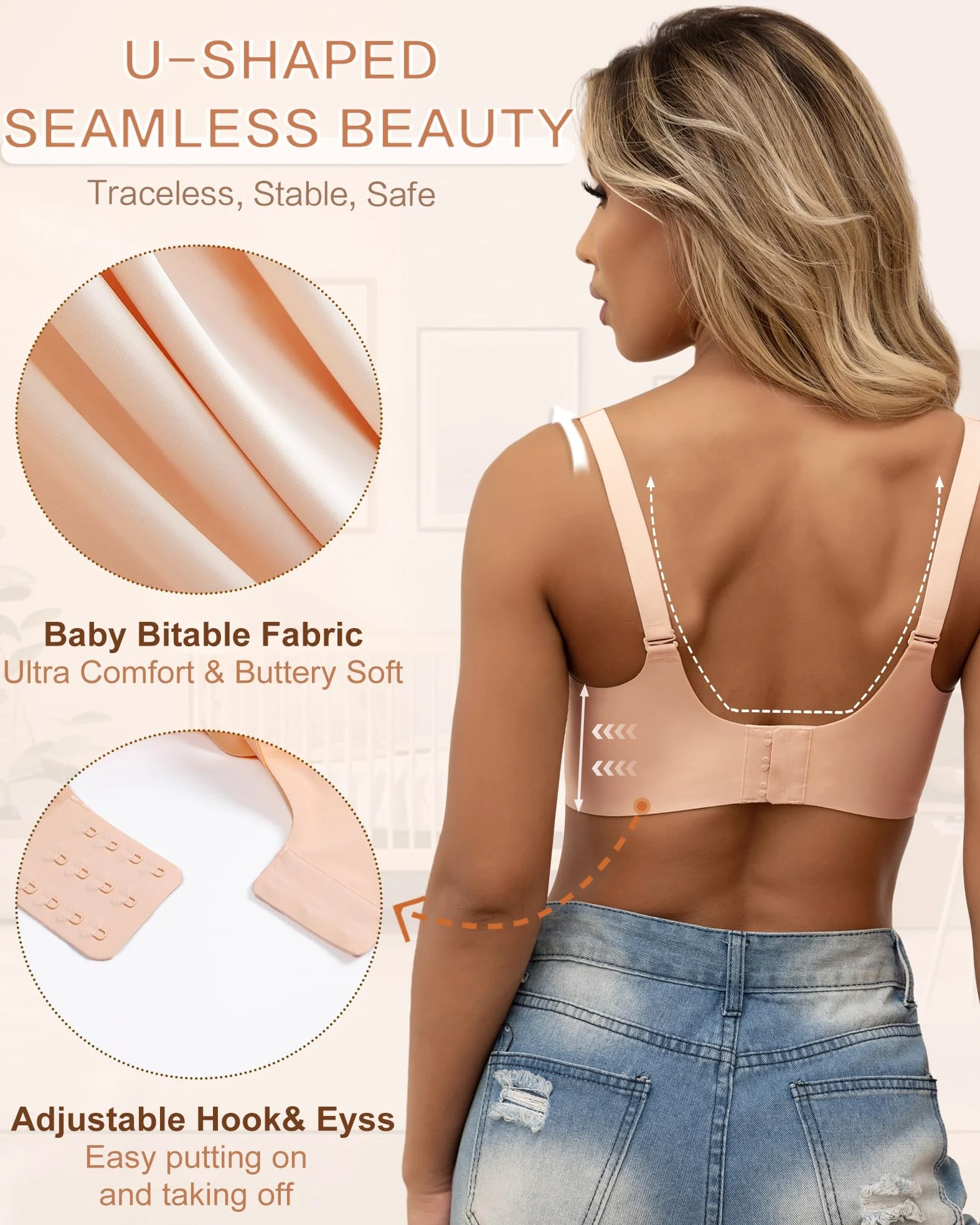 As Fairy Soutien-gorge d'allaitement pour l'allaitement - Soutien-gorge de maternité sans fil - Sans couture - Confort - Avec soutien