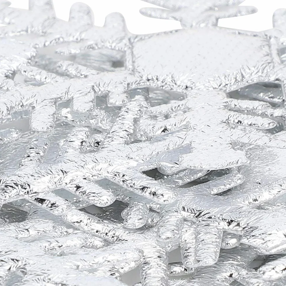 Flocons de Neige Argentés en Tissu Non Tissé pour Décoration de Noël et Mariages d'Hiver