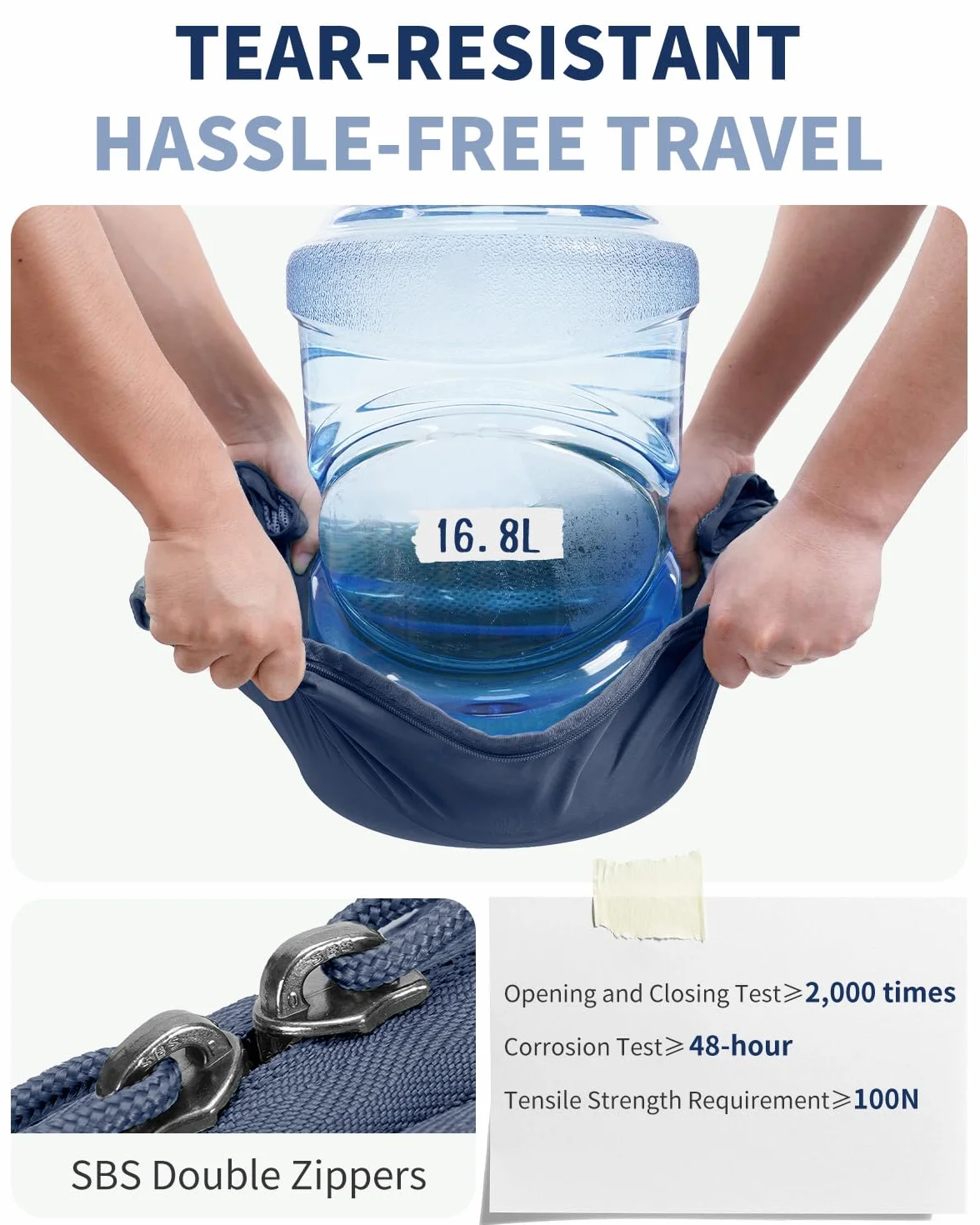 ECOHUB Organisateur Valise Packing Cubes 6 Pièces Sac Rangement avec Étiquette DIY, Bleu