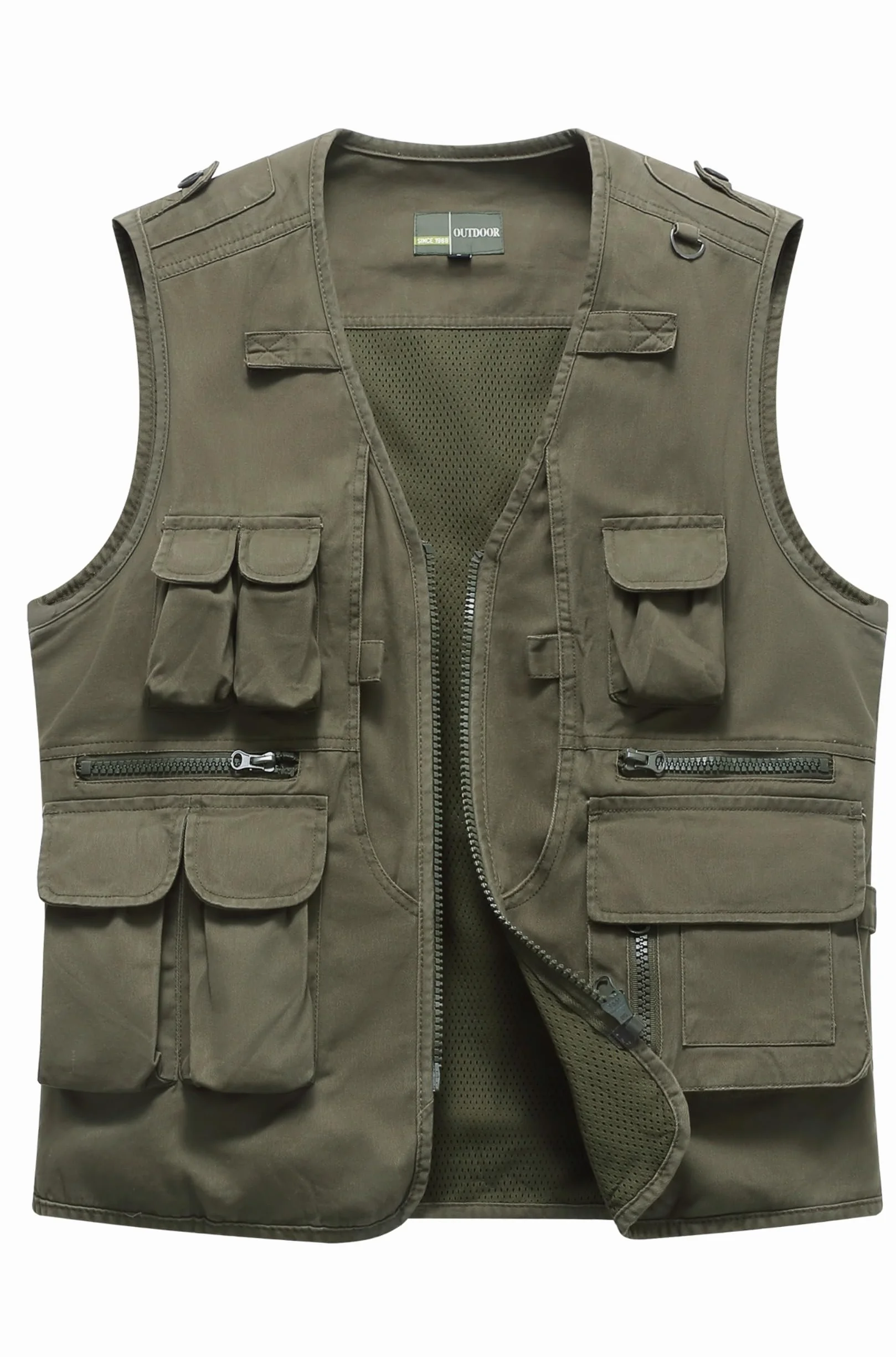 Gilet de Pêche Homme Multi-Poches Léger Respirant Séchage Rapide Plein Air Photographie Camping