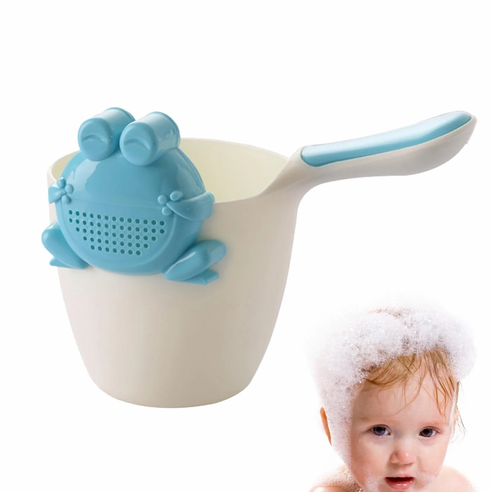 Tasse de bain bébé anti-éclaboussures seau rinçage avec poignée ergonomique