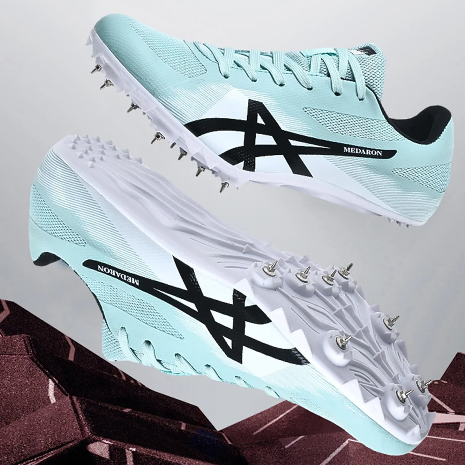 Chaussures de Course À Pointes pour Hommes avec 8 Crampons pour Saut en Hauteur Sprint Saut en Longueur