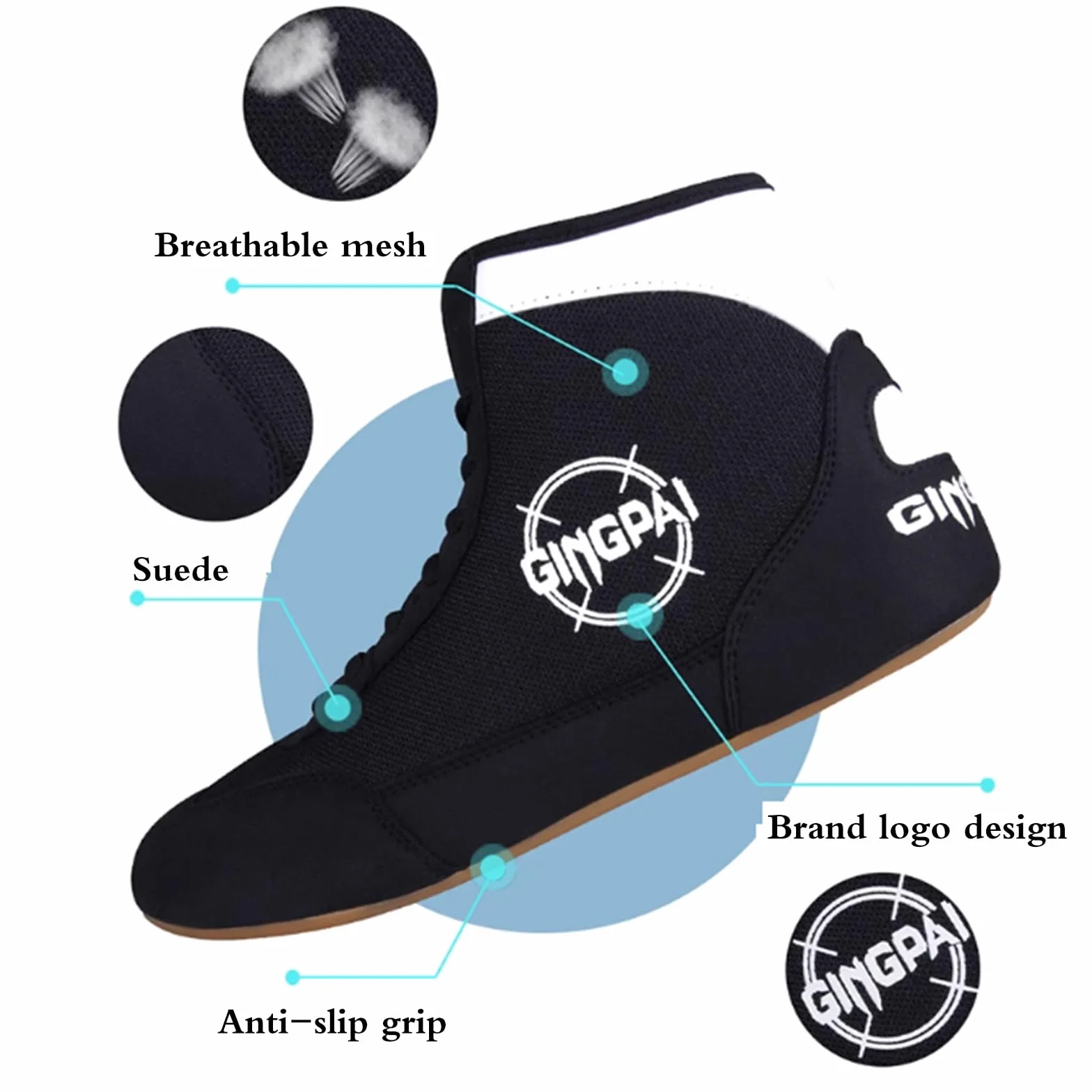 Chaussures De Lutte pour Femmes Homme Antidérapantes Résistantes à l'abrasion Taekwondo Boxe