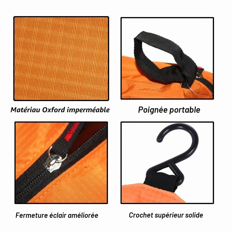 Sac de Toilette Suspendu étanche JIEMEI Pliable Hommes Femmes 2 Paquets