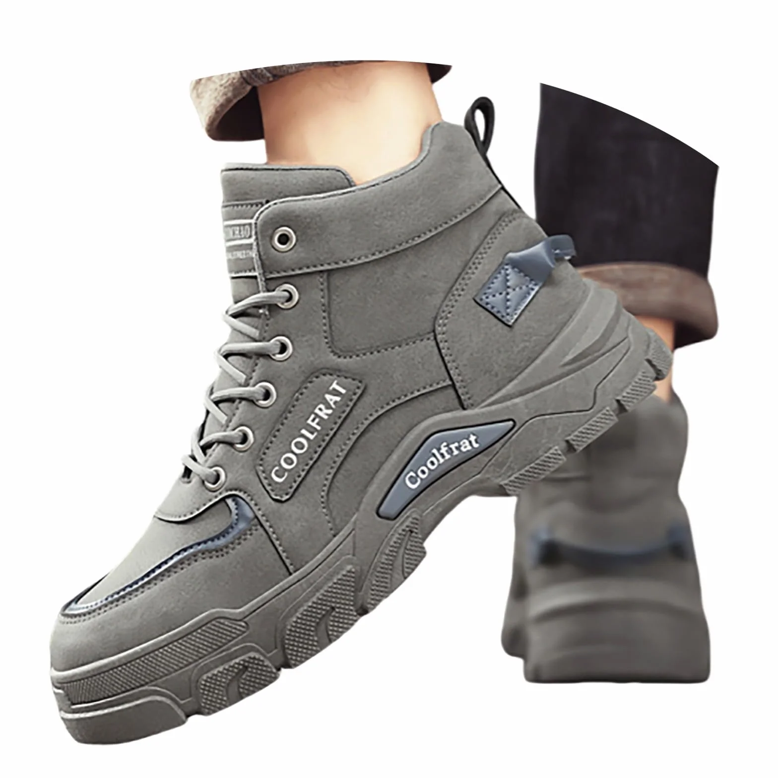 Bottes en cuir homme imperméables chaussures tactiques fond épais antidérapantes lacets