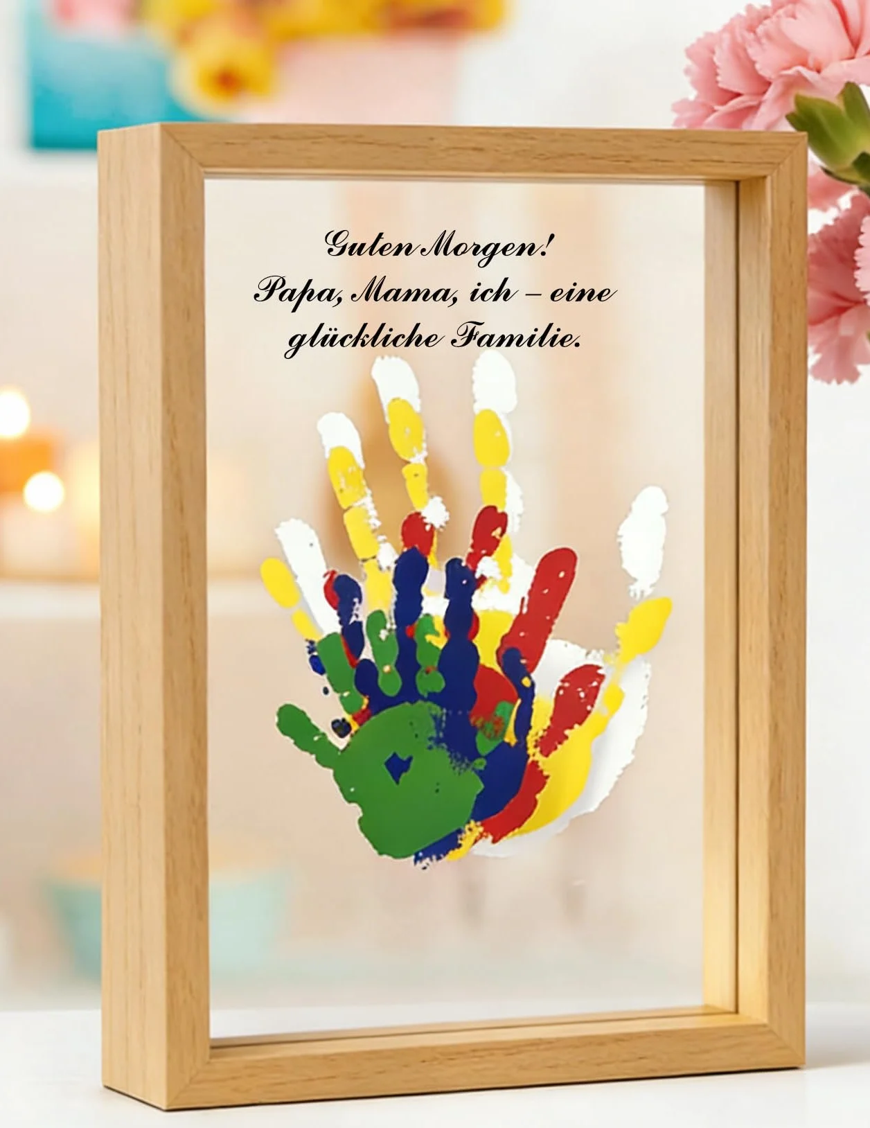 SciFiVisi Cadre Empreintes Main Bébé LED 4 Empreintes Noir Cadeau Baptême