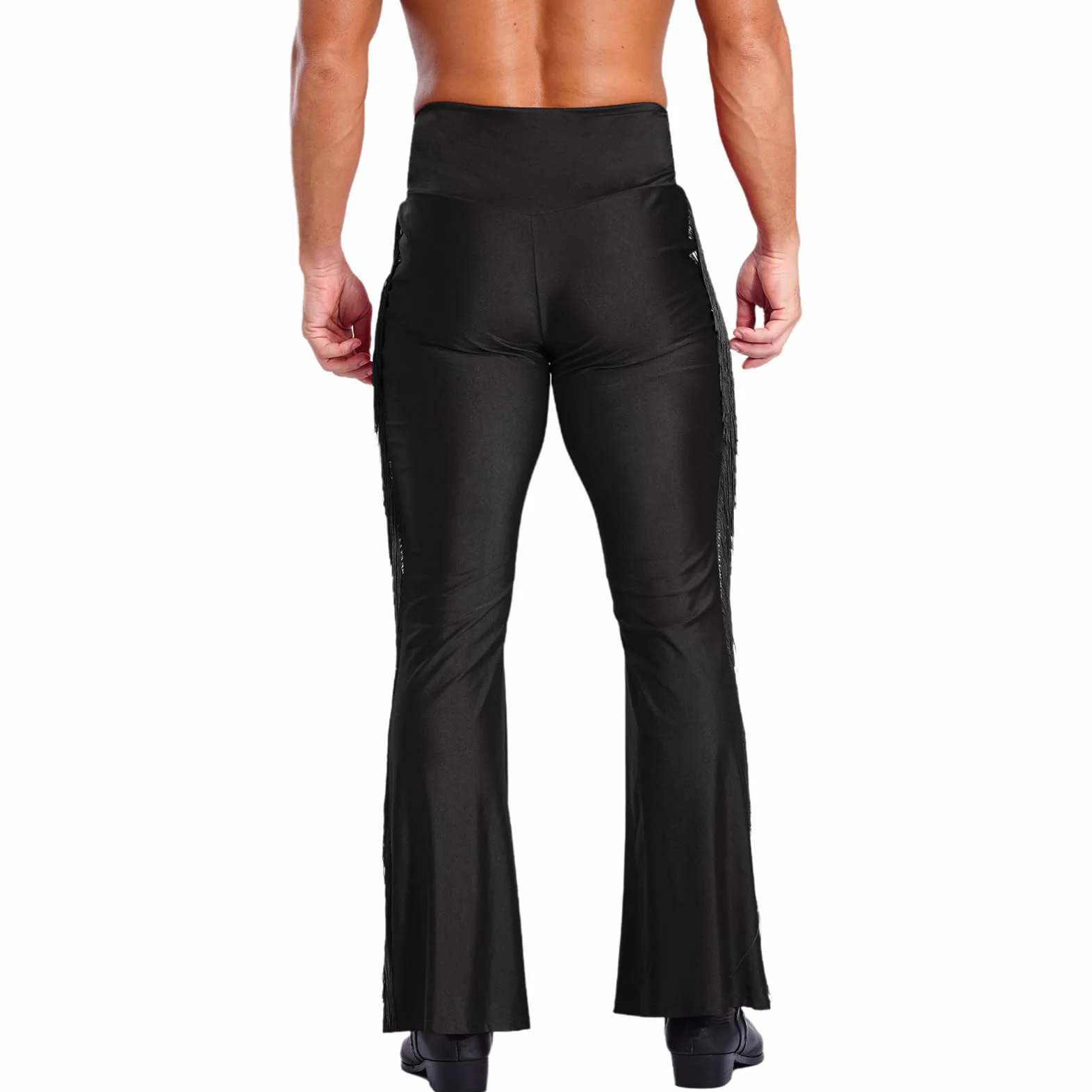 CHICTRY Justaucorps de Danse Latine Pantalon à Franges Homme Salsa Chacha