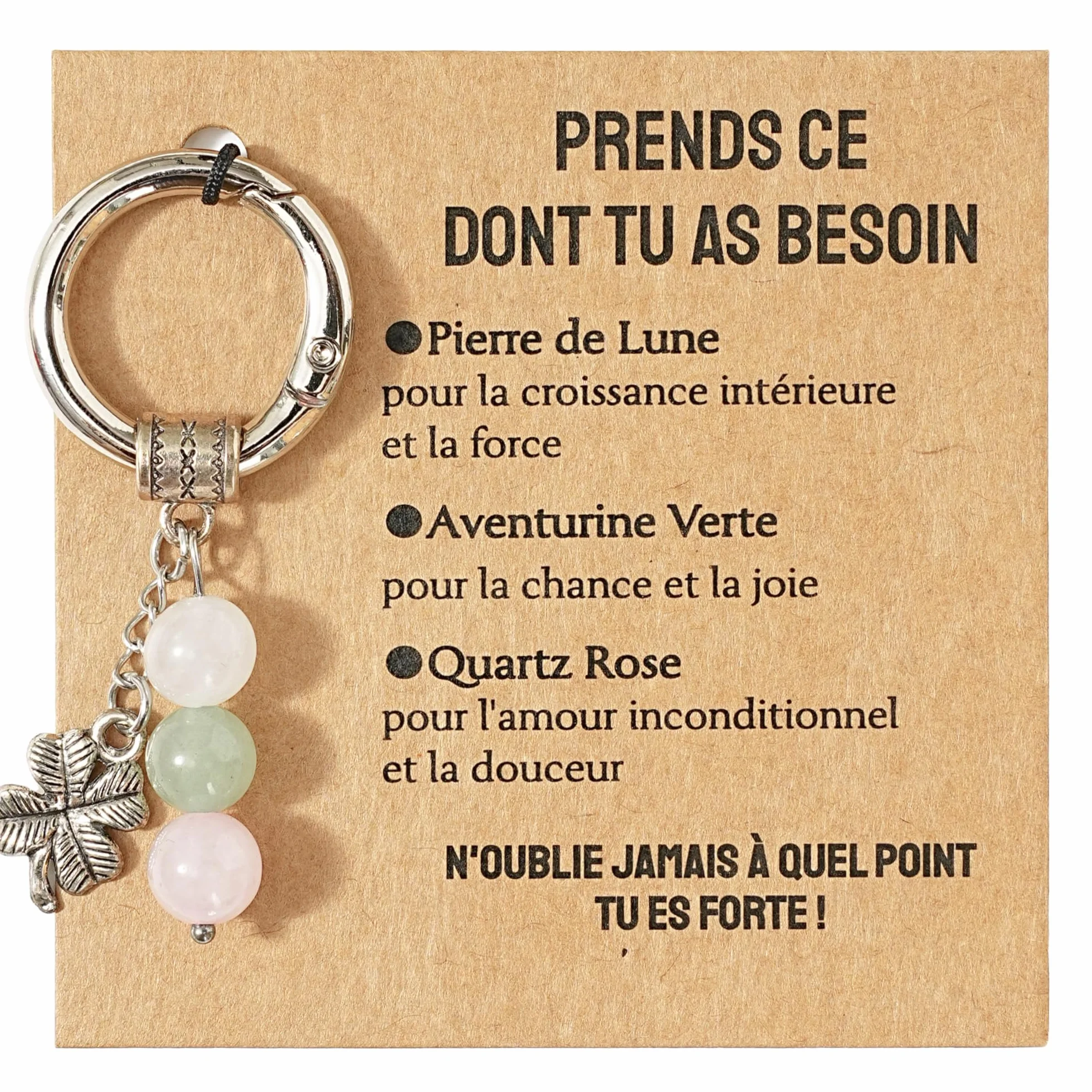 Merclix Porte Clef Pierre Naturelle Pierre De Lune Aventurine Cadeau Femme Noel Anniversaire Fete Des Meres
