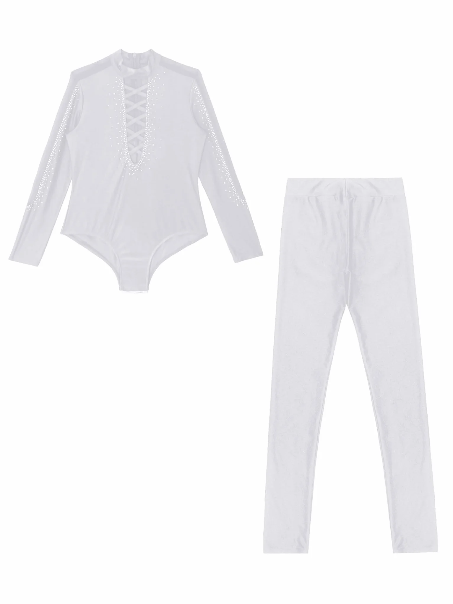 Ensemble Tenue Patinage Artistique Garçon Enfant Justaucorps Danse Pantalon Legging
