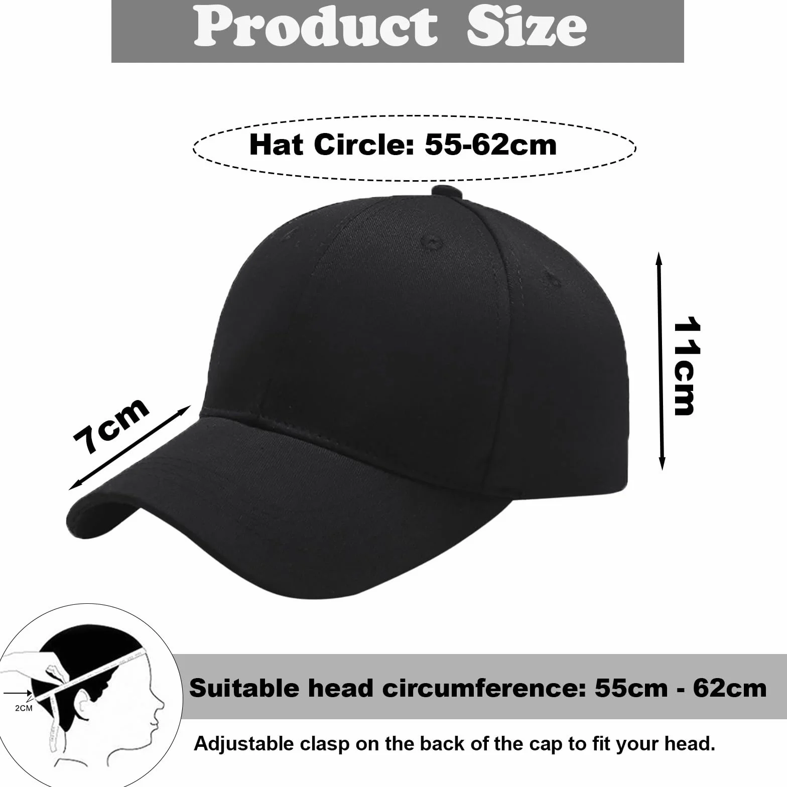 Casquette de Baseball Coton Anti-Soleil Réglable pour Homme Femme, Chapeau Sport Extérieur