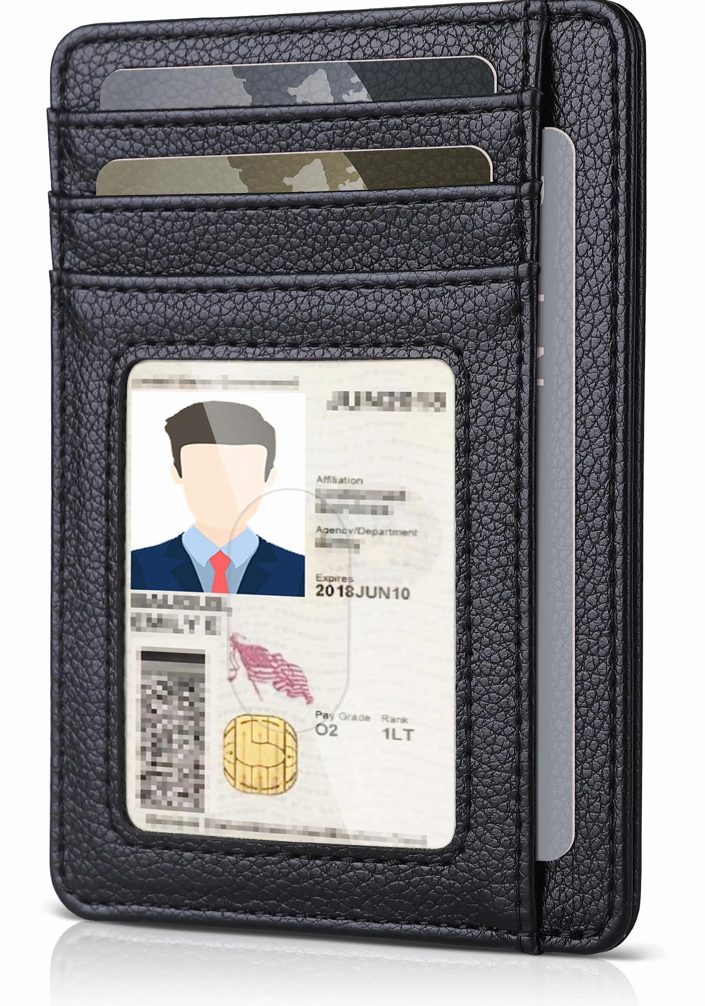 Teskyer Portefeuille Homme Cuir PU Protection RFID Noir